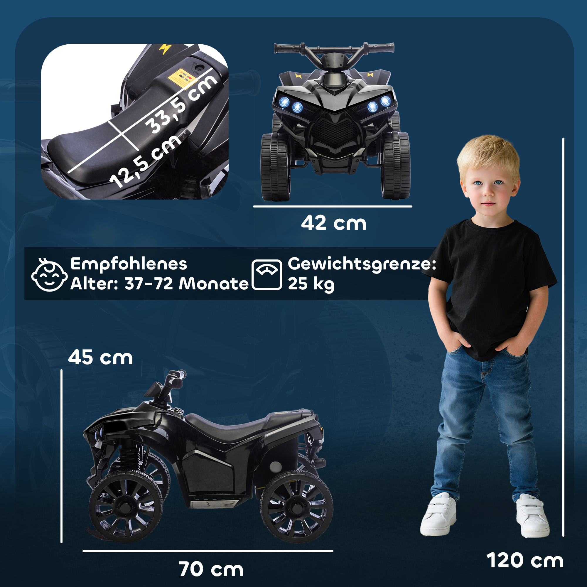 Elektrinis keturratis Juodas 2