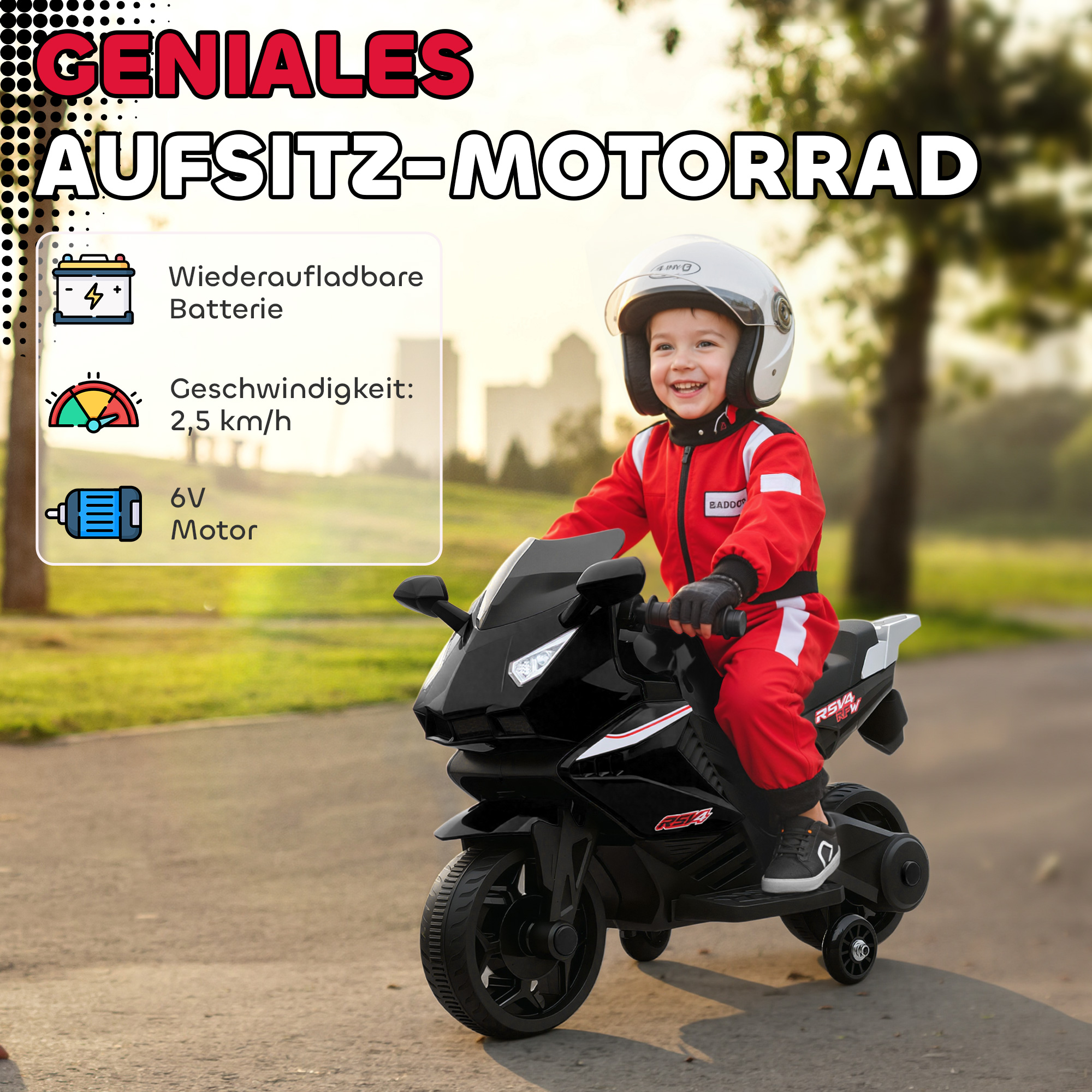 Vaikiškas motociklas juodas 3