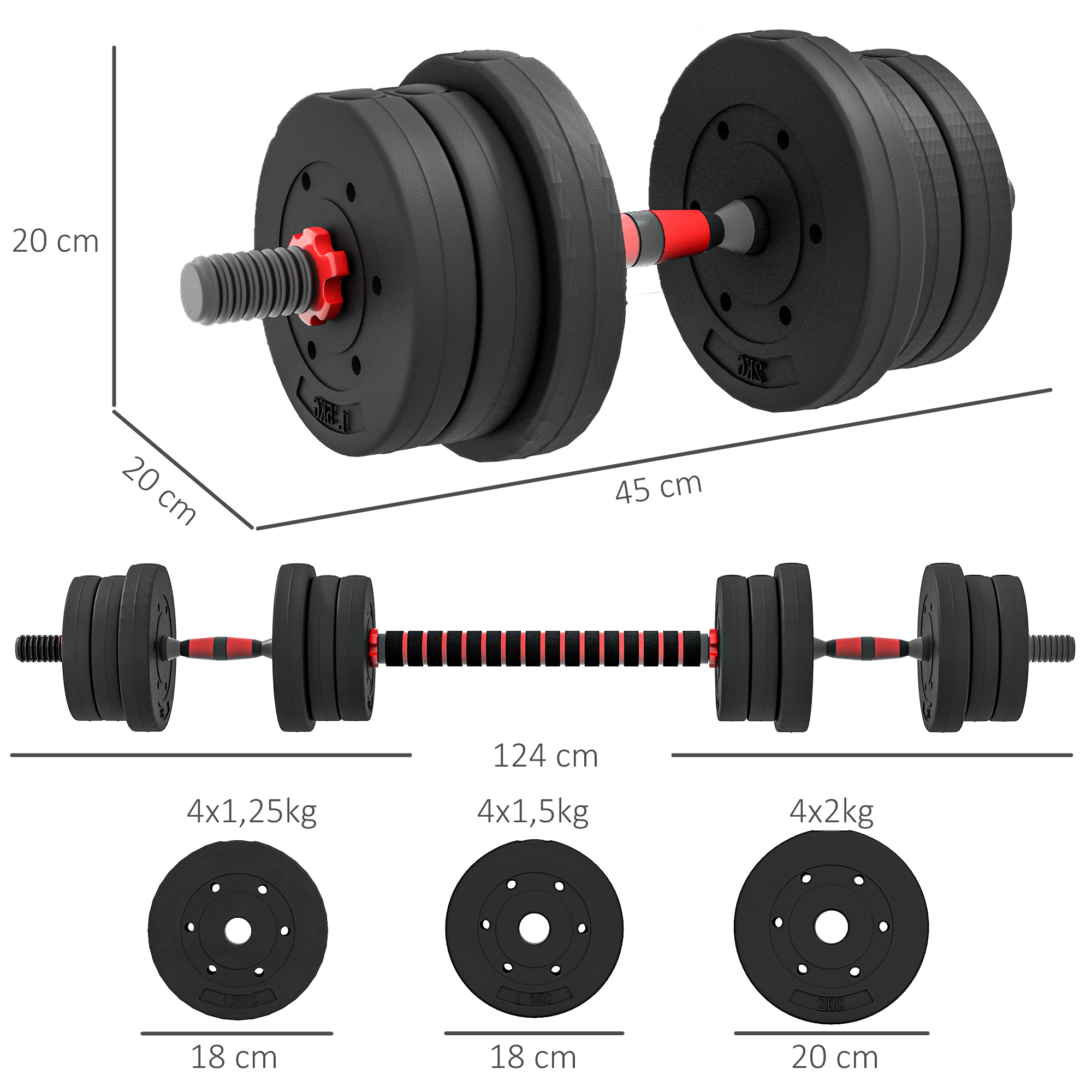 Hantelių rinkinys 20 kg 2