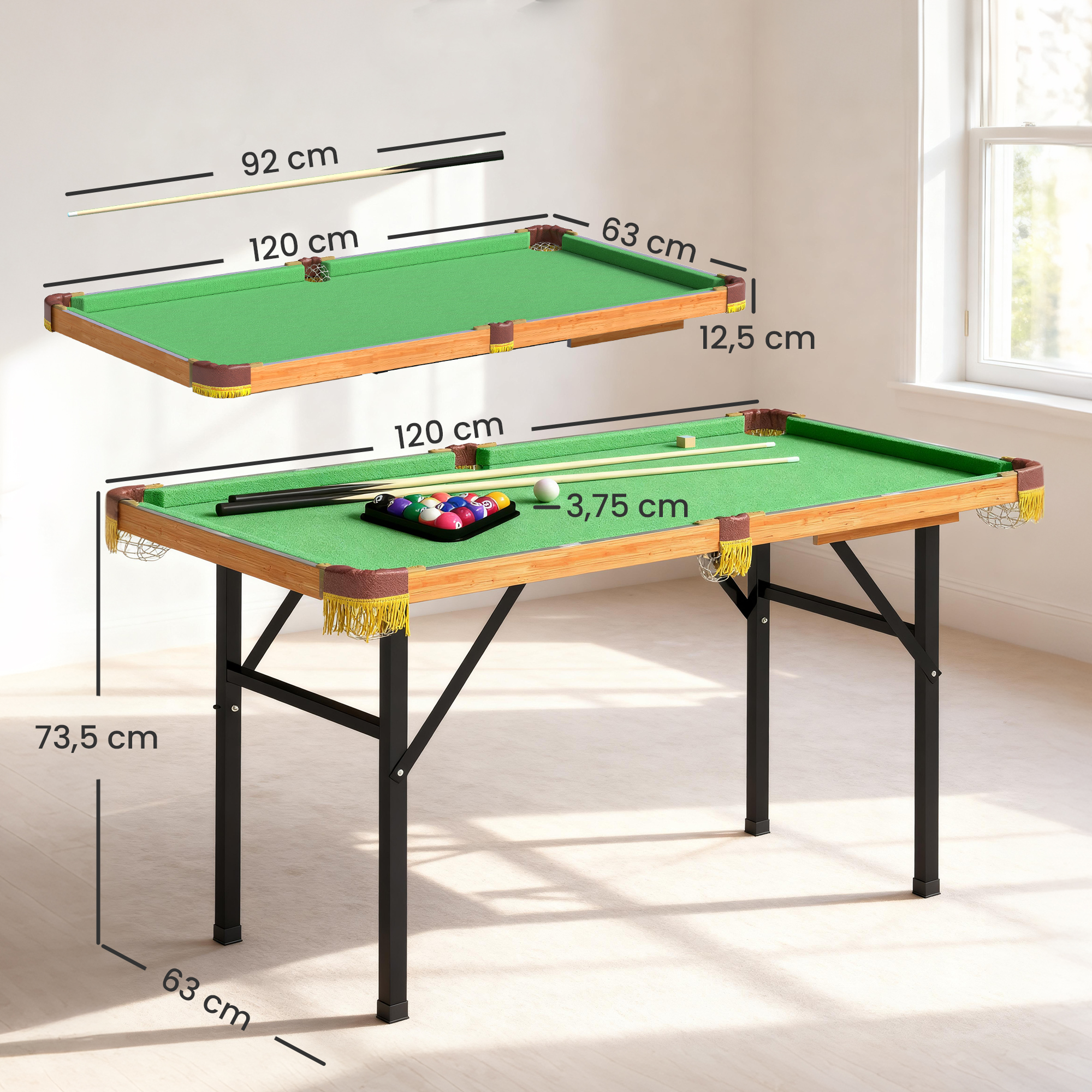 Sulankstomas biljardo stalas 120 cm 2