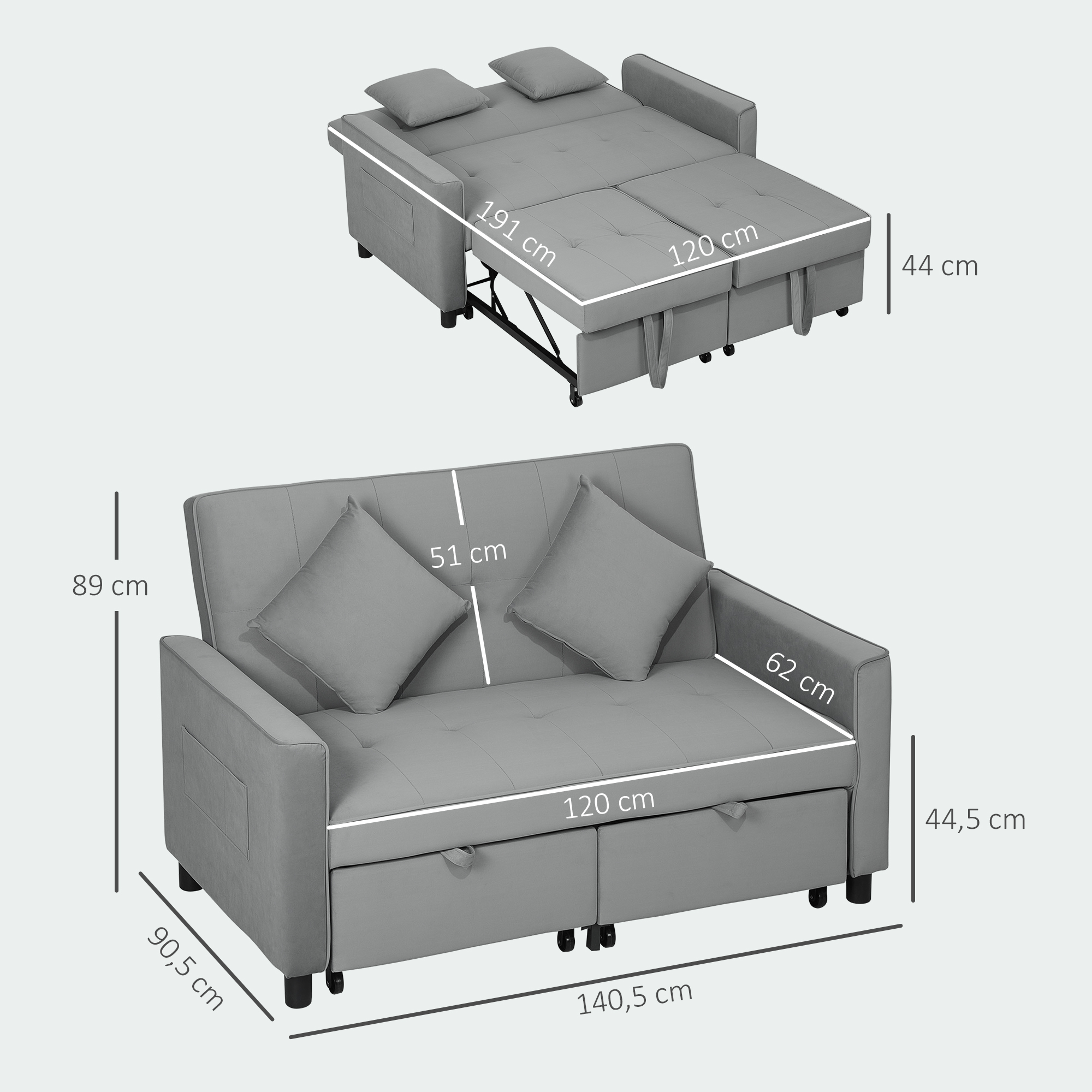 Sofa-lova 140,5 × 90,5 × 89 cm 2
