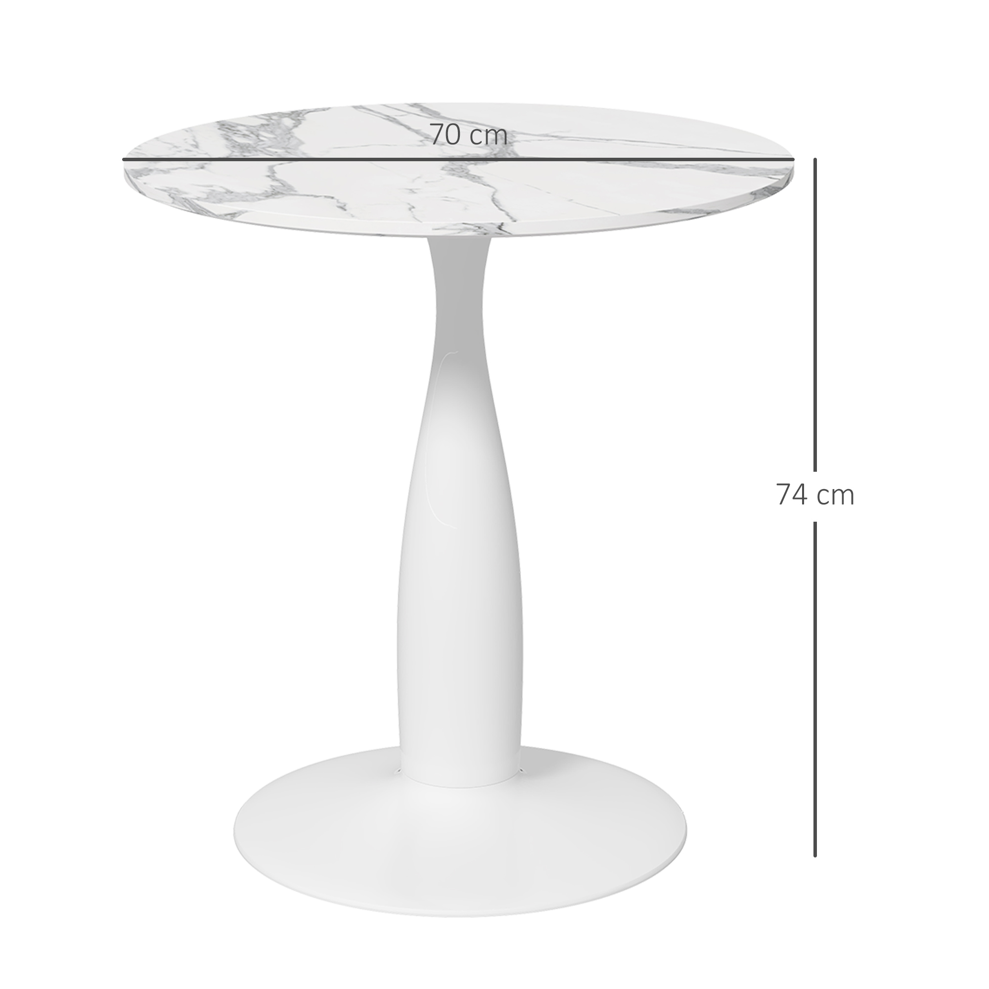 Apvalus valgomojo stalas Ø70 x 74 cm 2