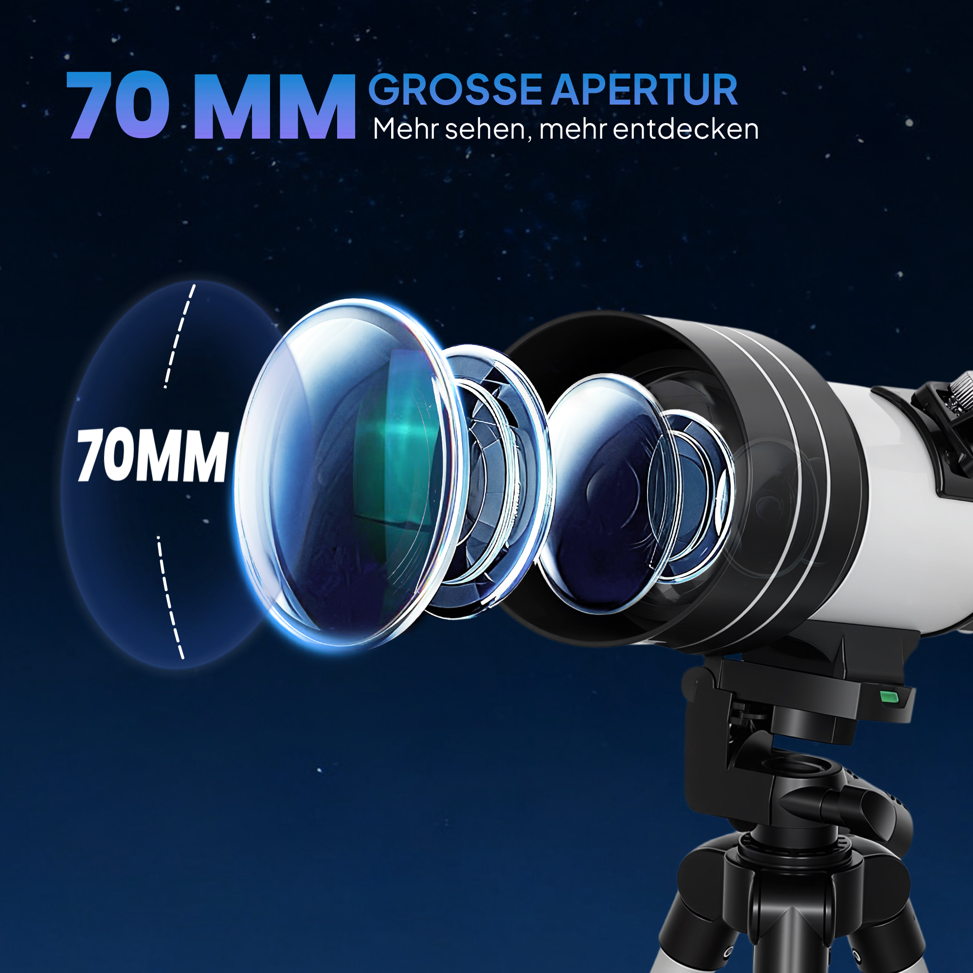 Teleskopas 70 mm 3