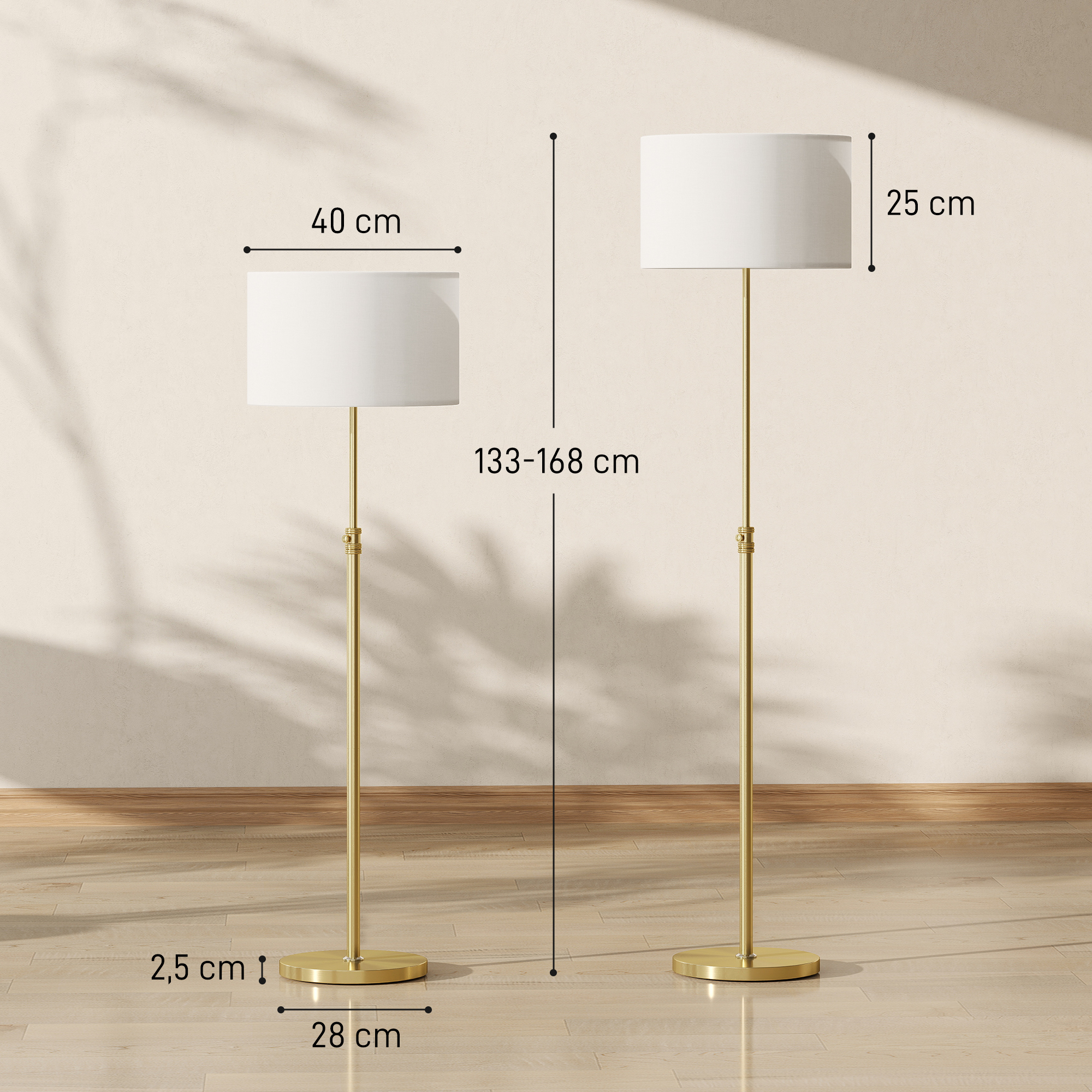 Stovinti lempa Ø40 × 133–168 cm 2