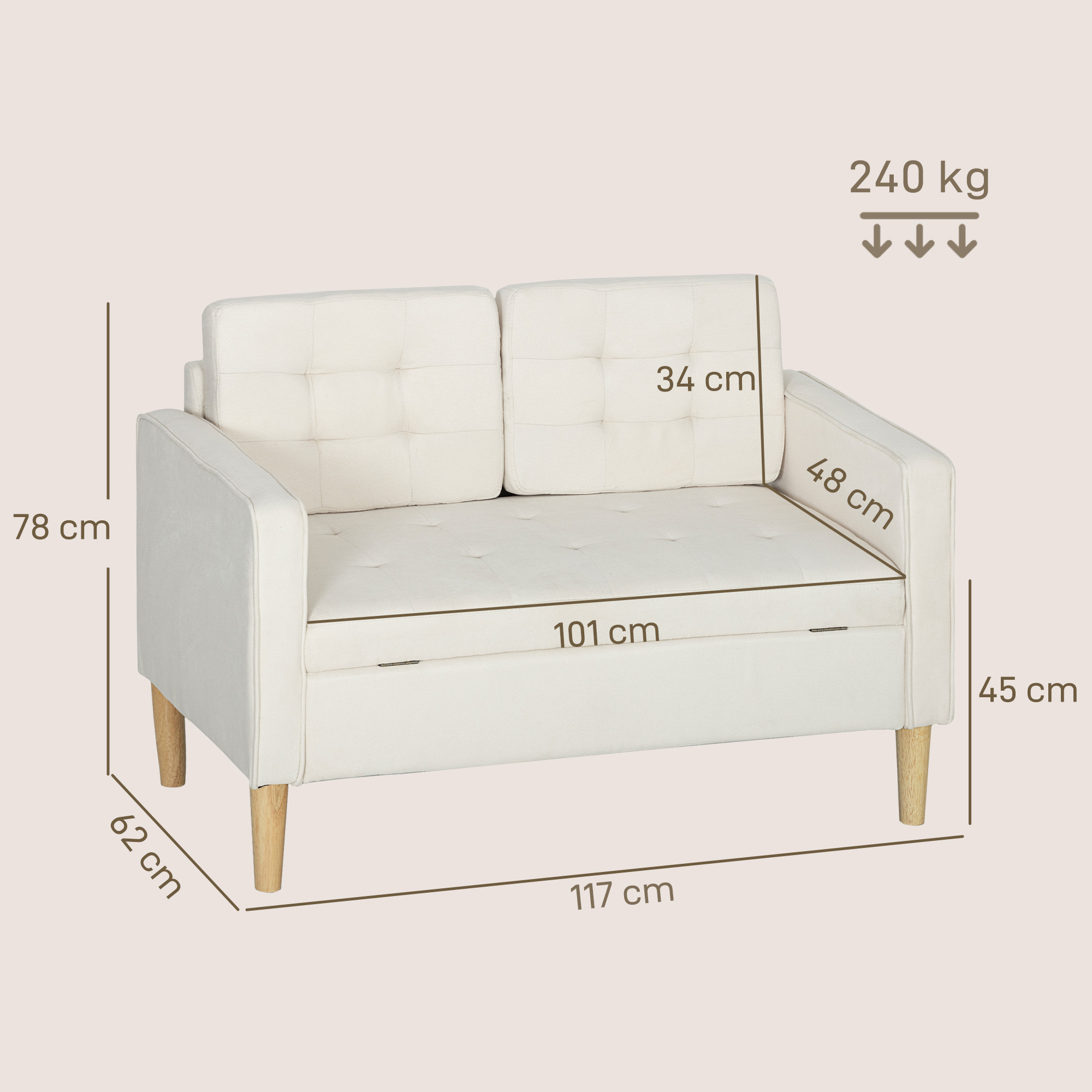 Sofa 117 x 62 x 78 cm 2