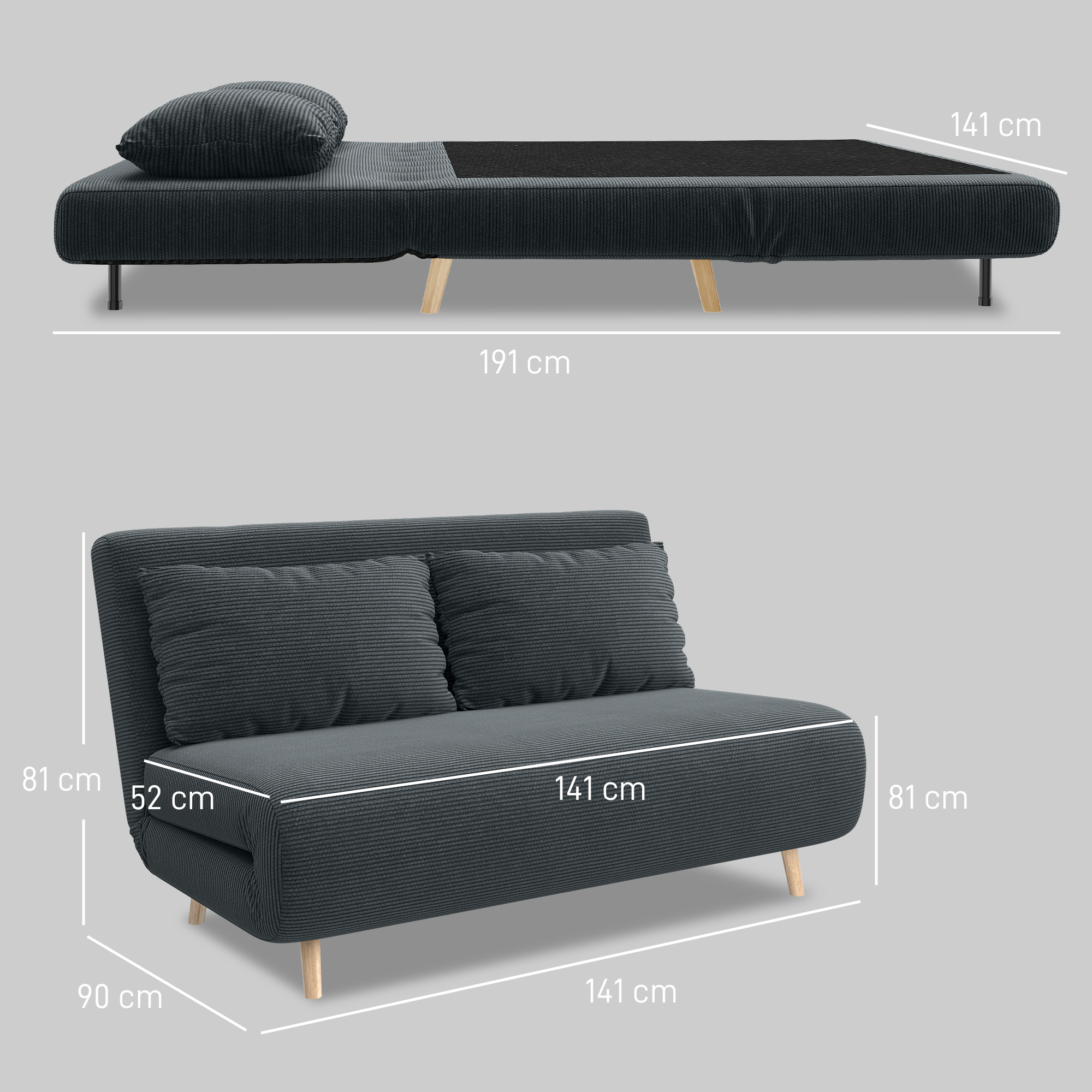 Fotelis - sofa 141 × 90 × 81 cm 2