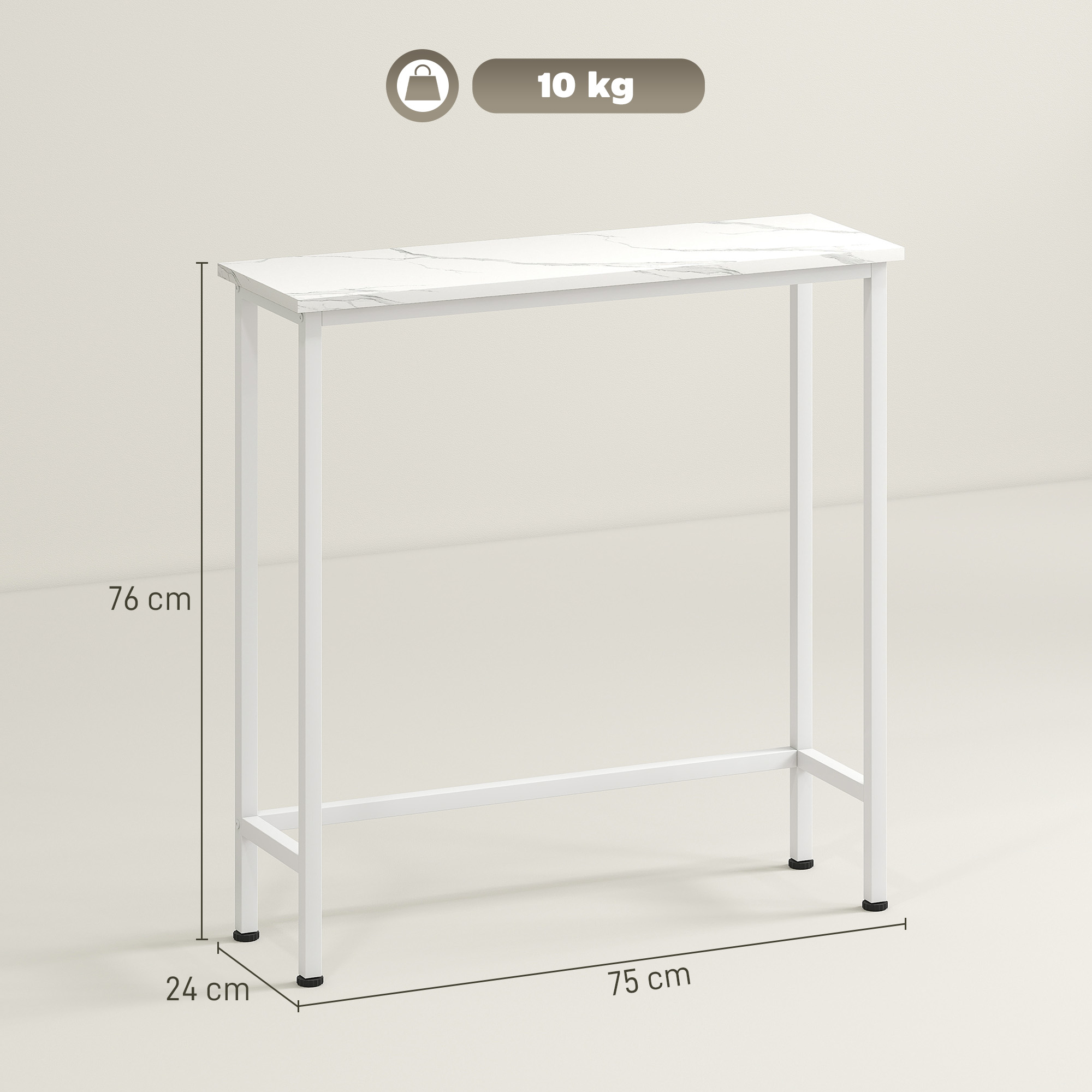 Konsolinis stalas 75 × 24 × 76 cm 2