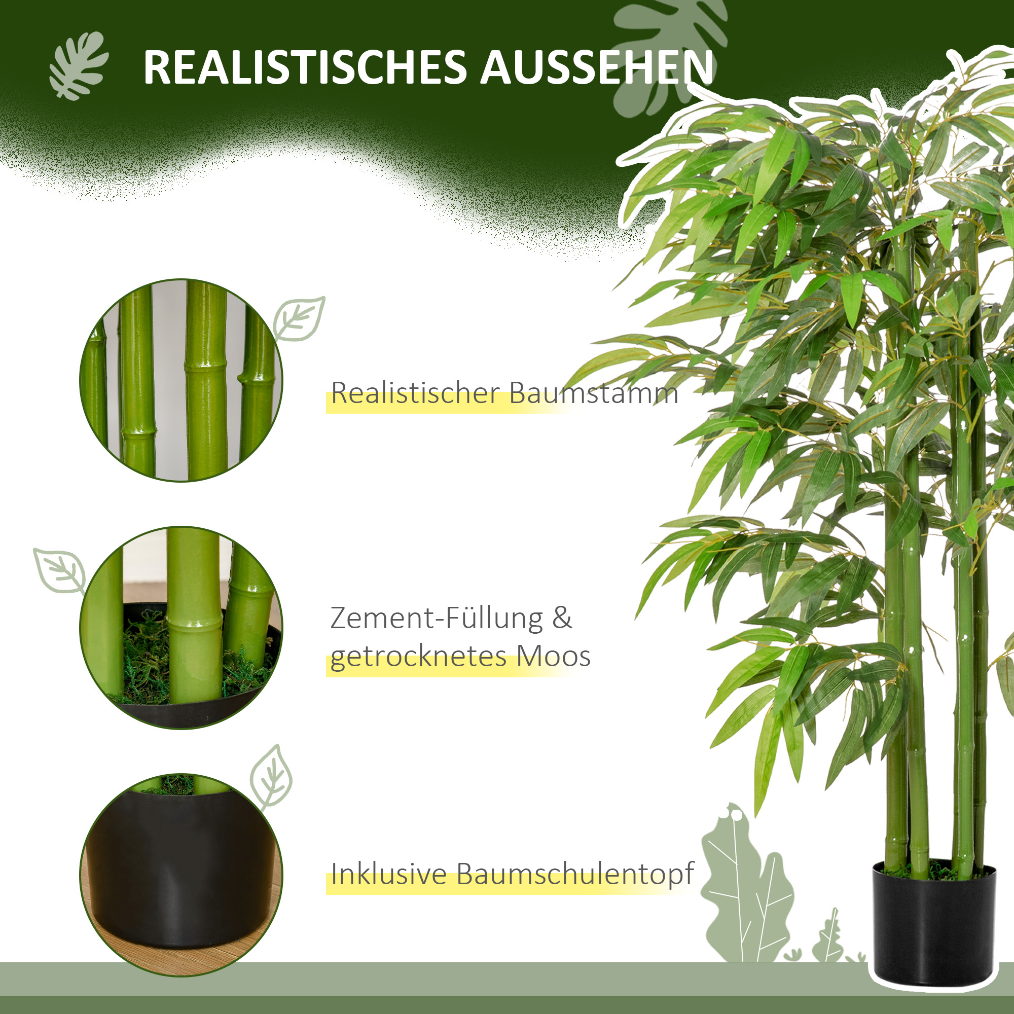 Dirbtinis bambukas 140 cm 3