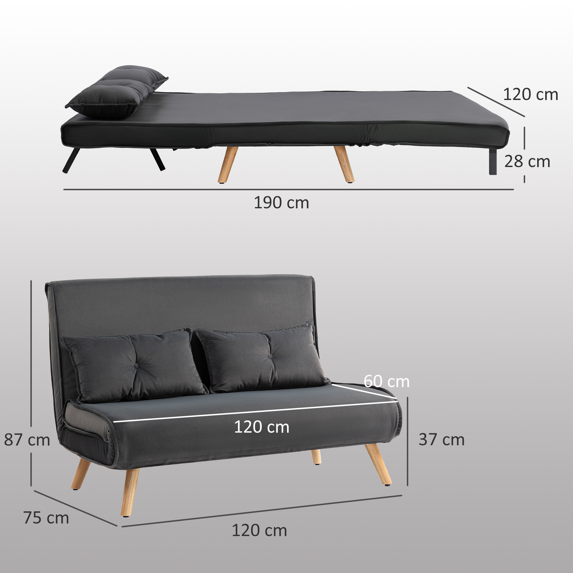 Dvivietė sofa 120 × 75 × 87 cm 2