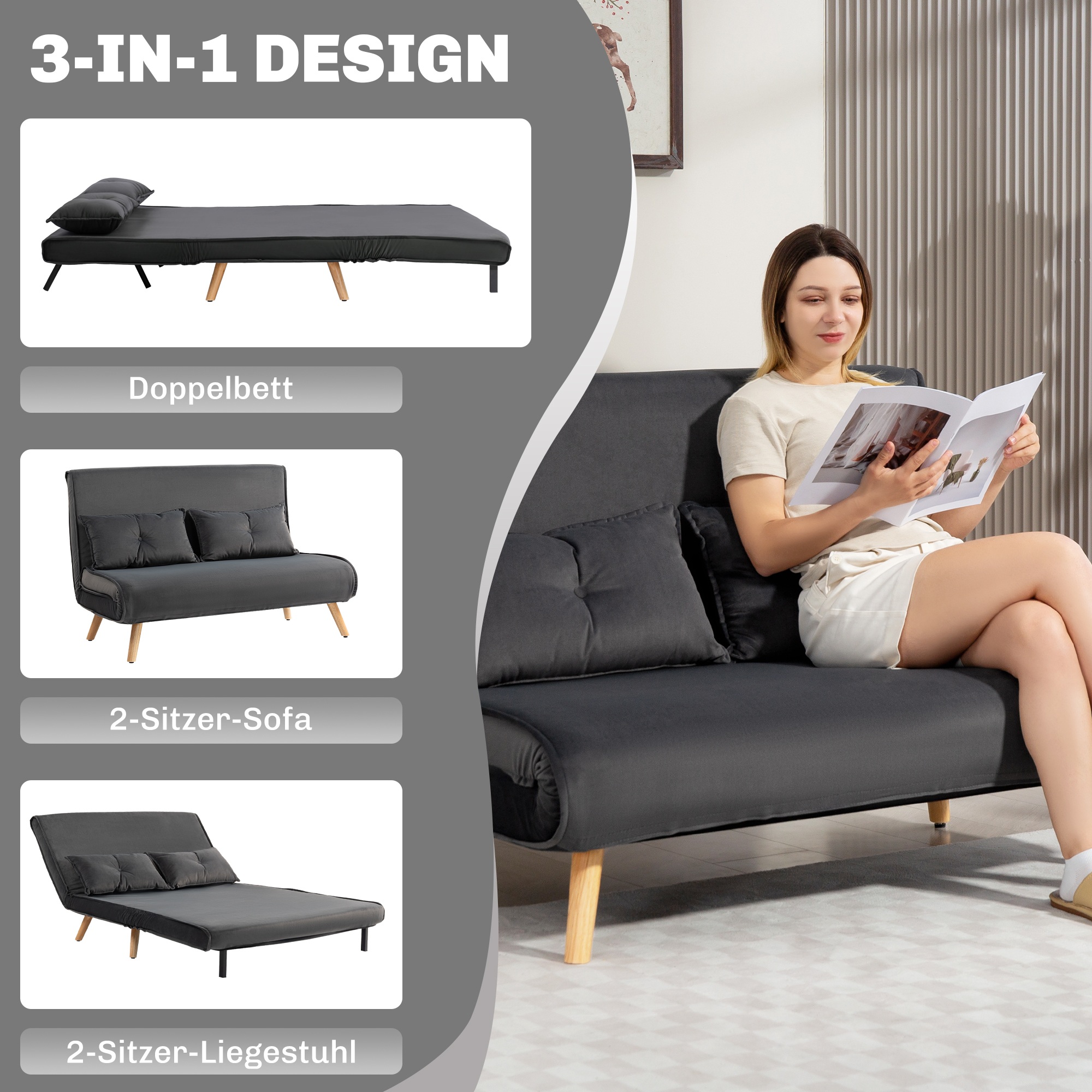 Dvivietė sofa 120 × 75 × 87 cm 3