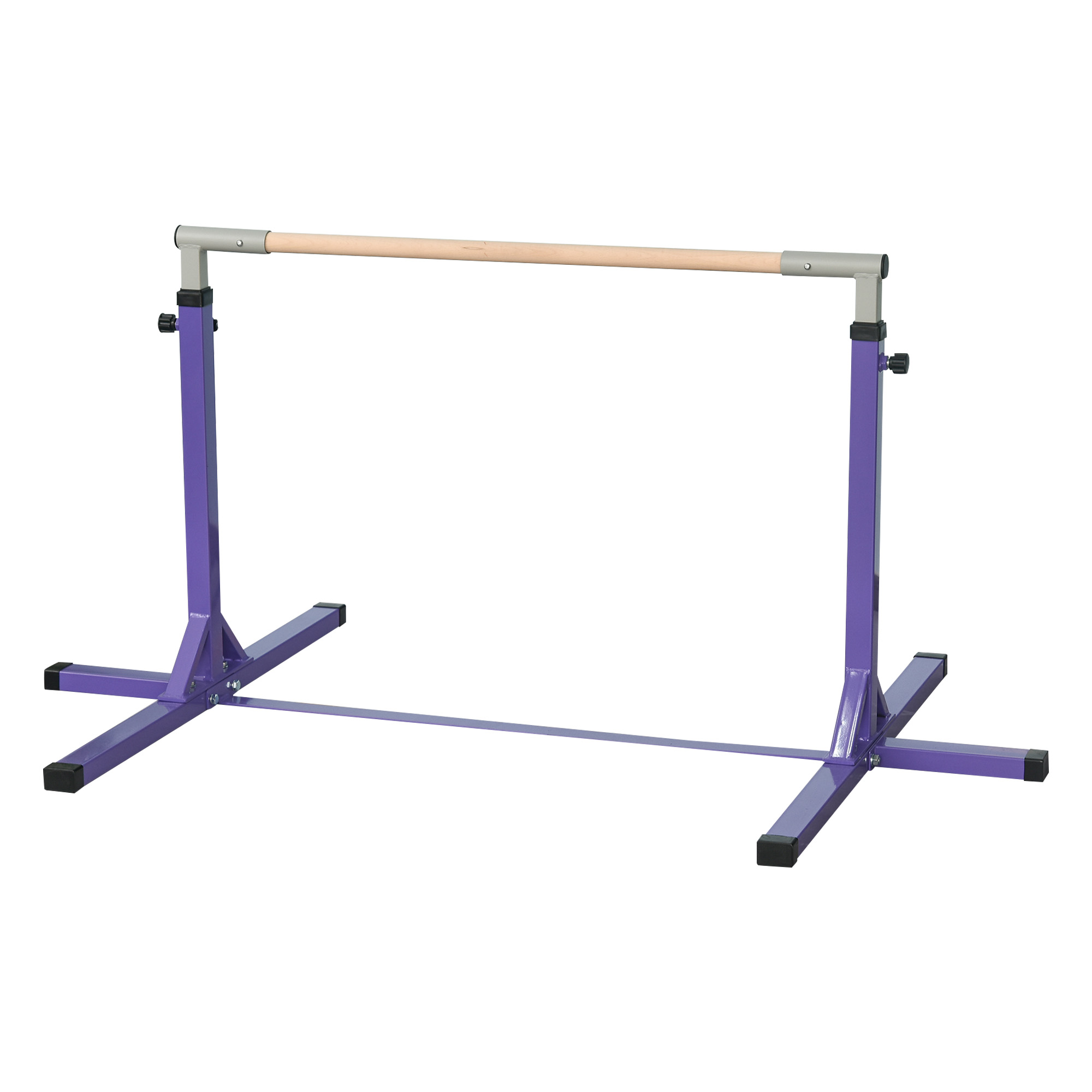 Gimnastikos skersinis, 13 padėčių reguliuojamo aukščio, iki 75 kg, violetinis, 194 × 121 × 92–150 cm