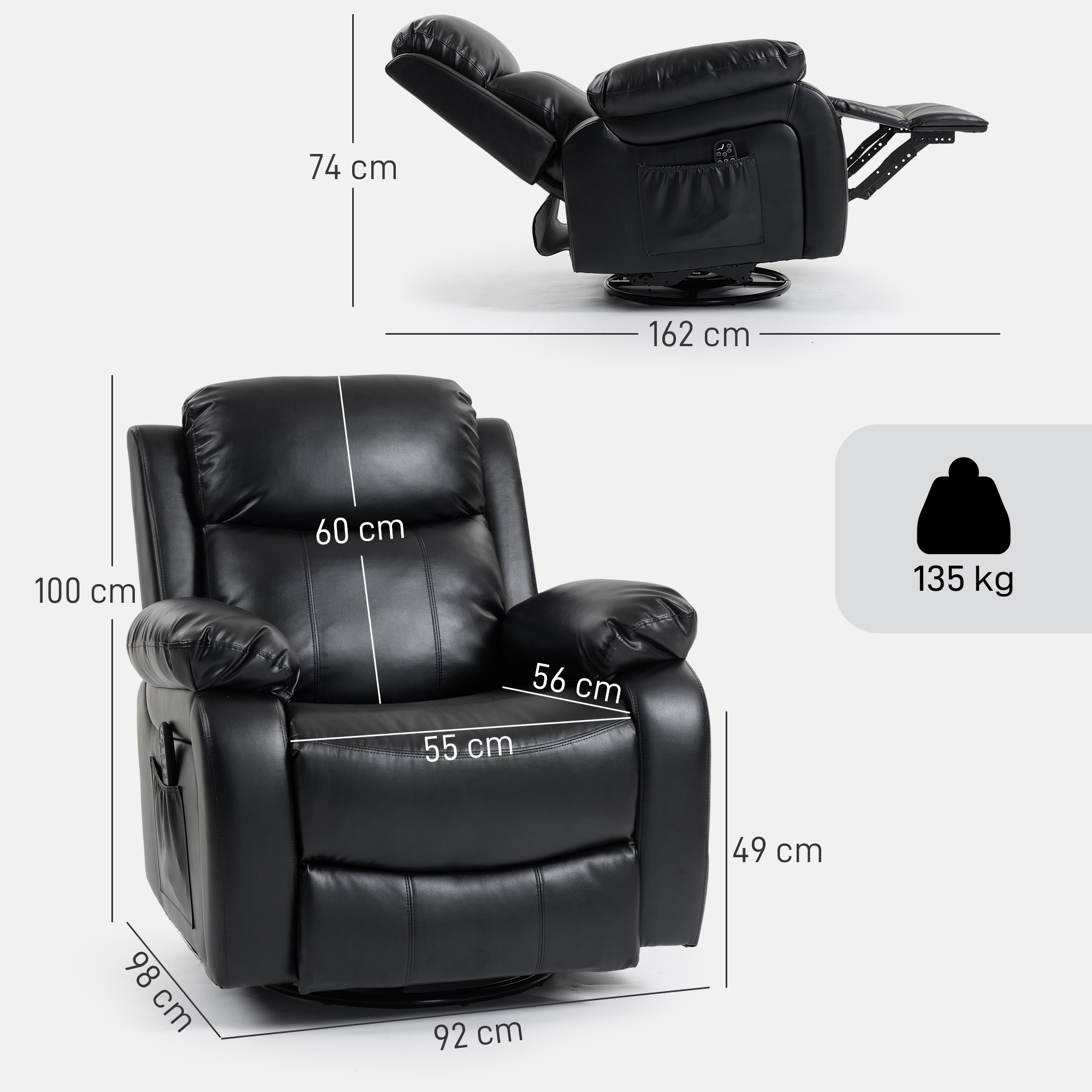 Masažinis fotelis 2L x 98B x 100H cm 2