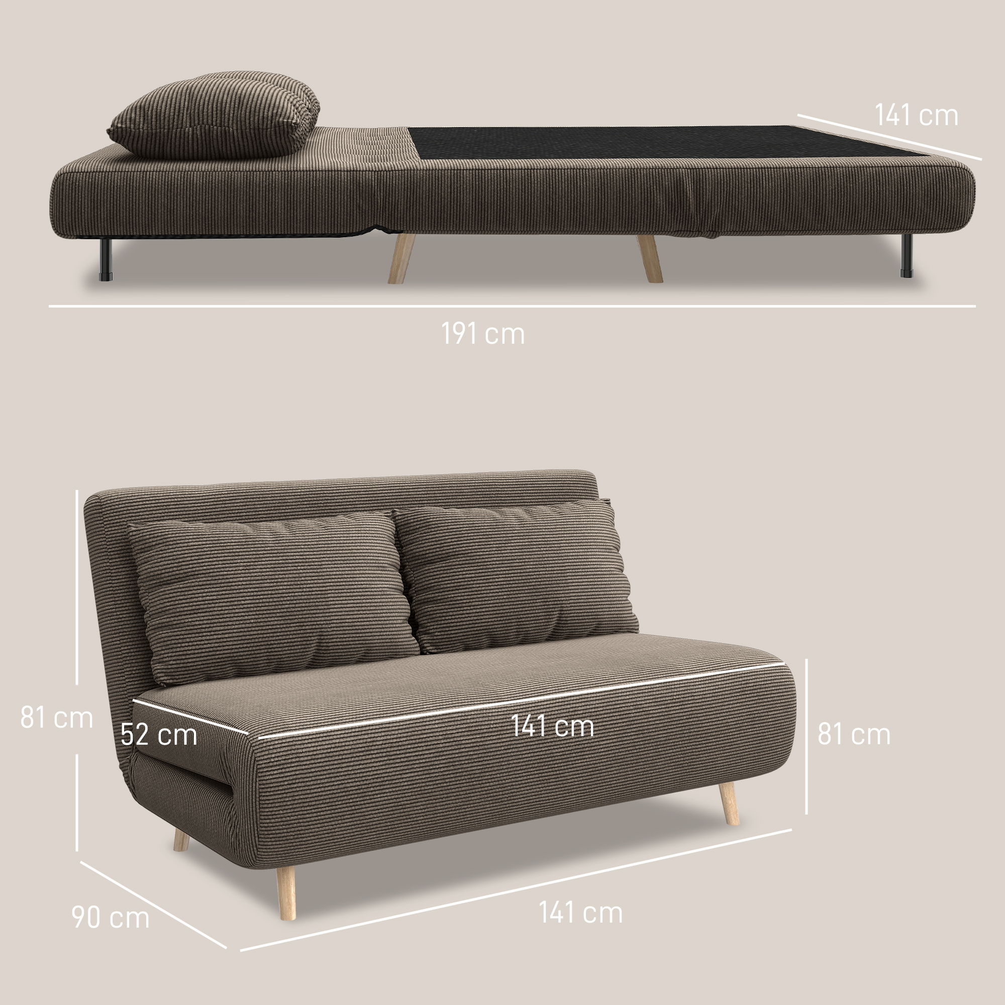 Sofa-lova 141 × 90 × 81 cm 2