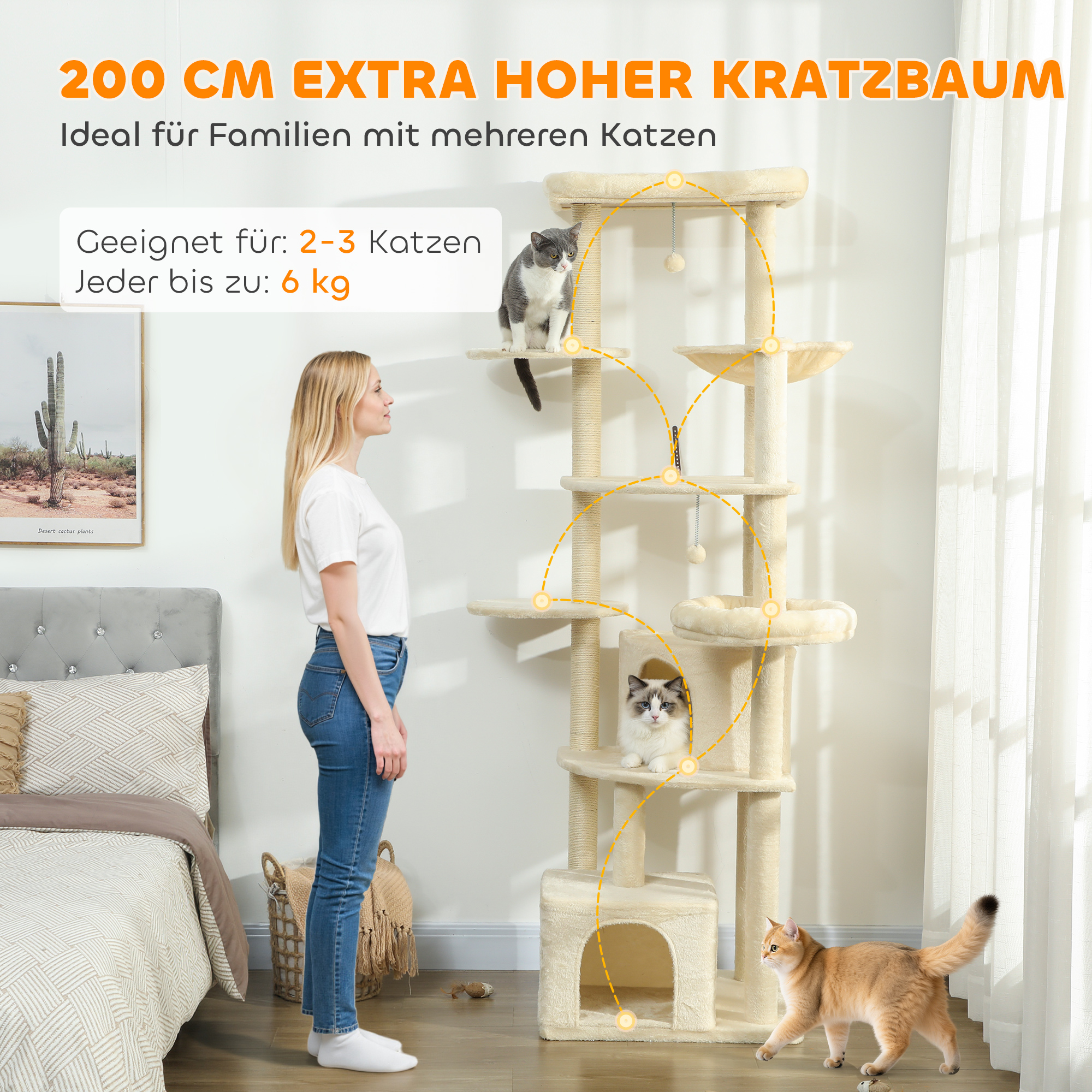 Katinų draskyklė 200 cm 3
