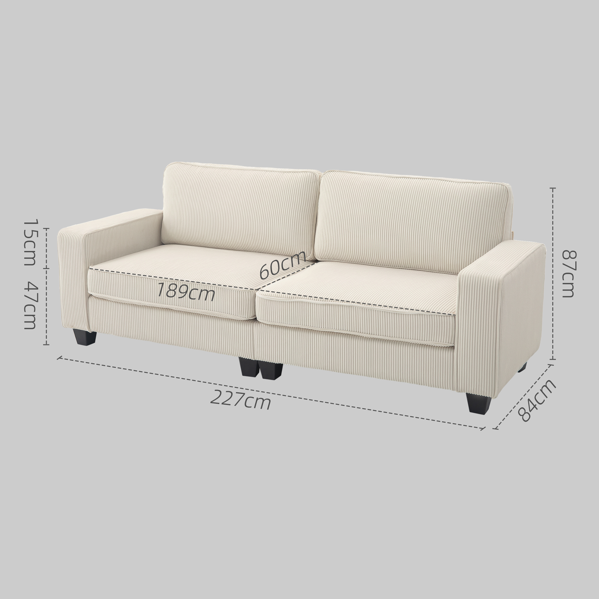 3 vietų sofa 227 × 84 × 87 cm 2