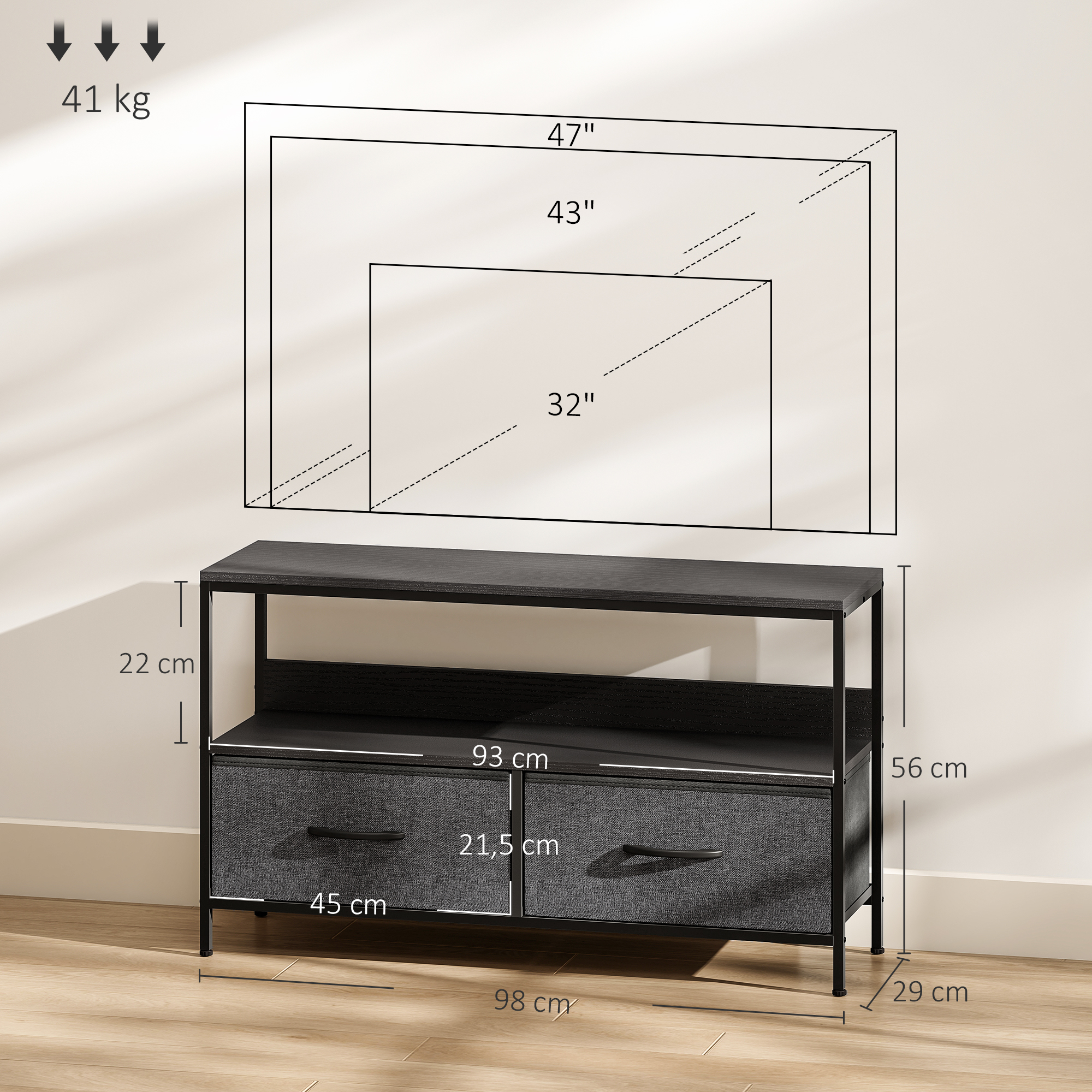 TV staliukas 98 × 29 × 56 cm 2