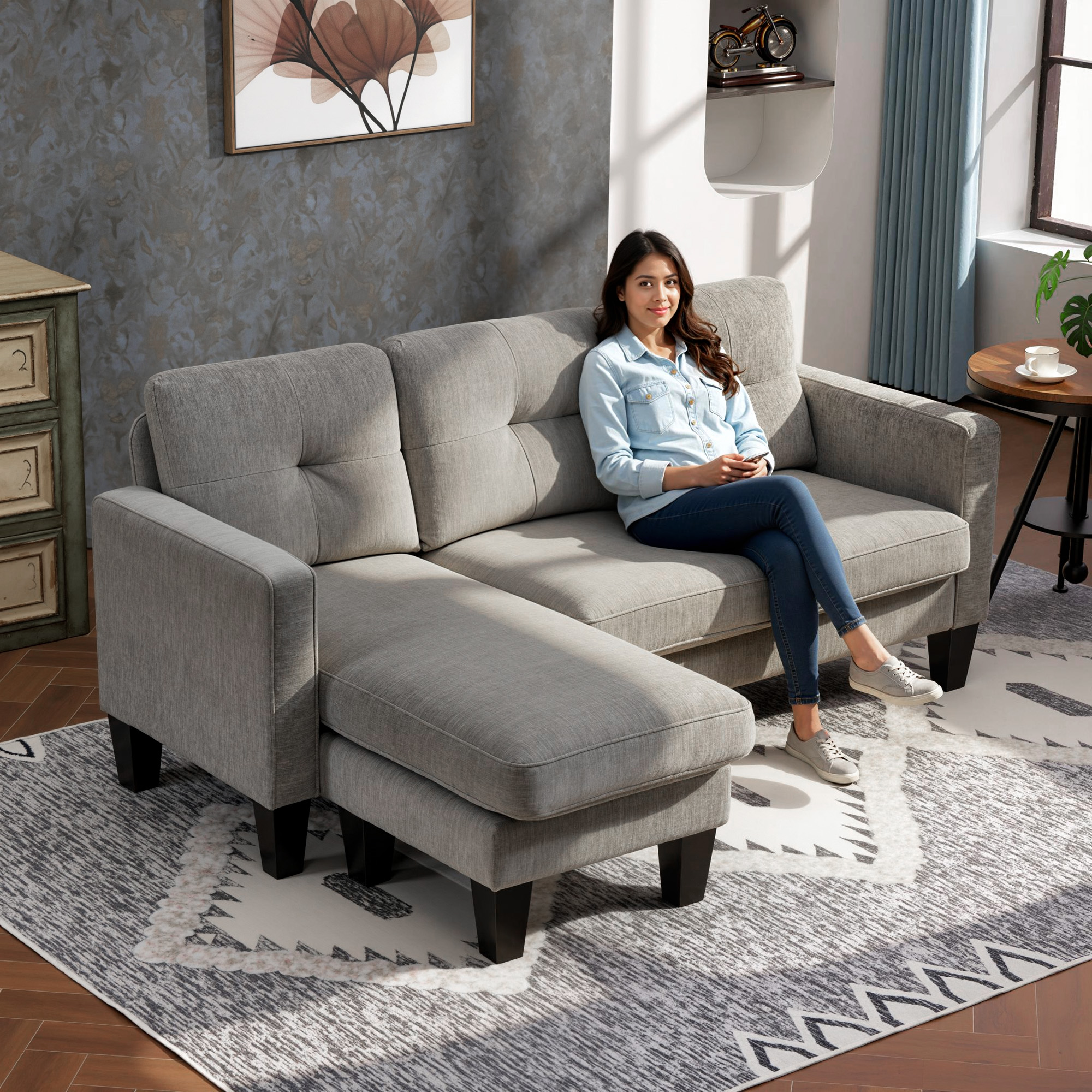 Kampinė sofa 186 × 130 × 84 cm