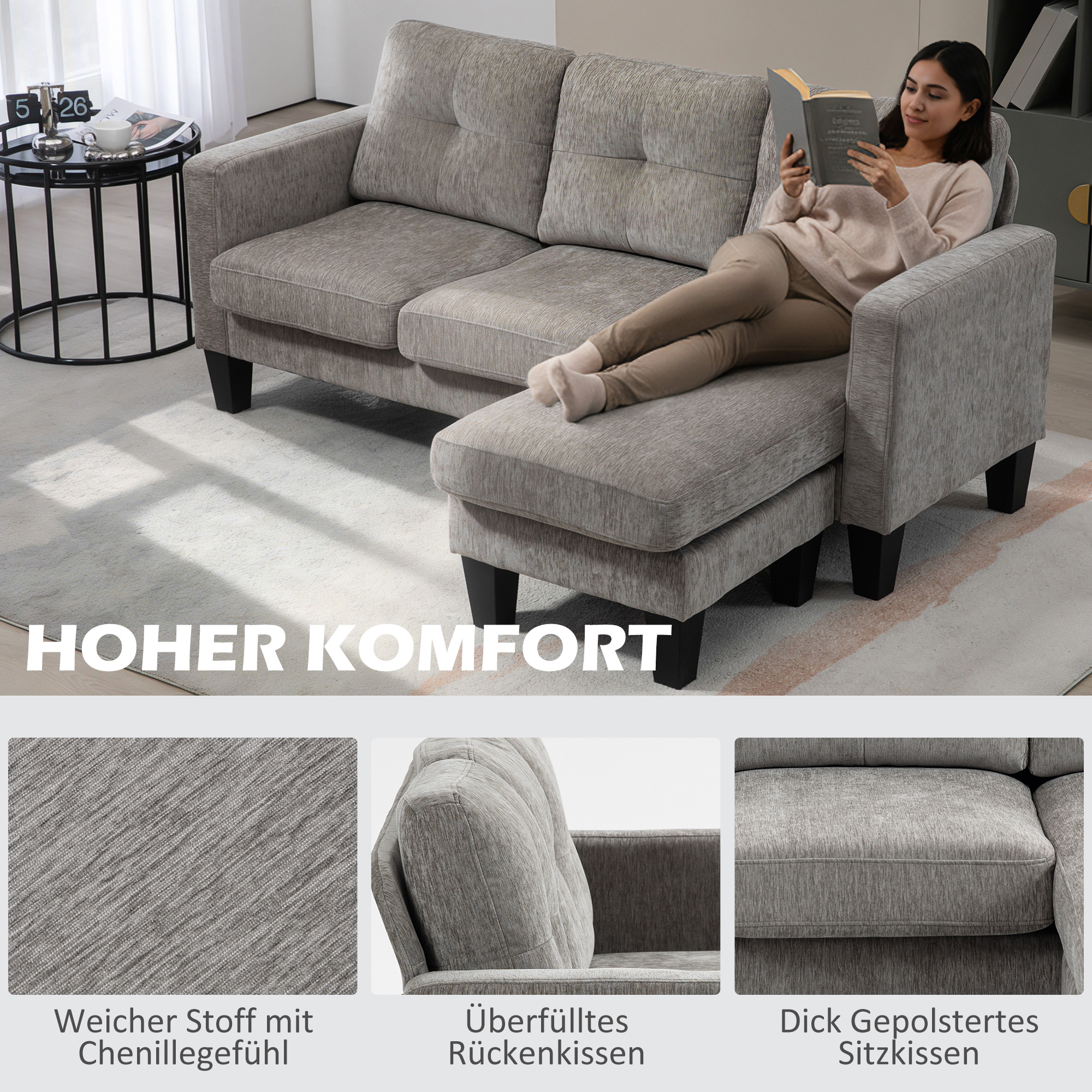 Kampinė sofa 186 × 130 × 84 cm 3