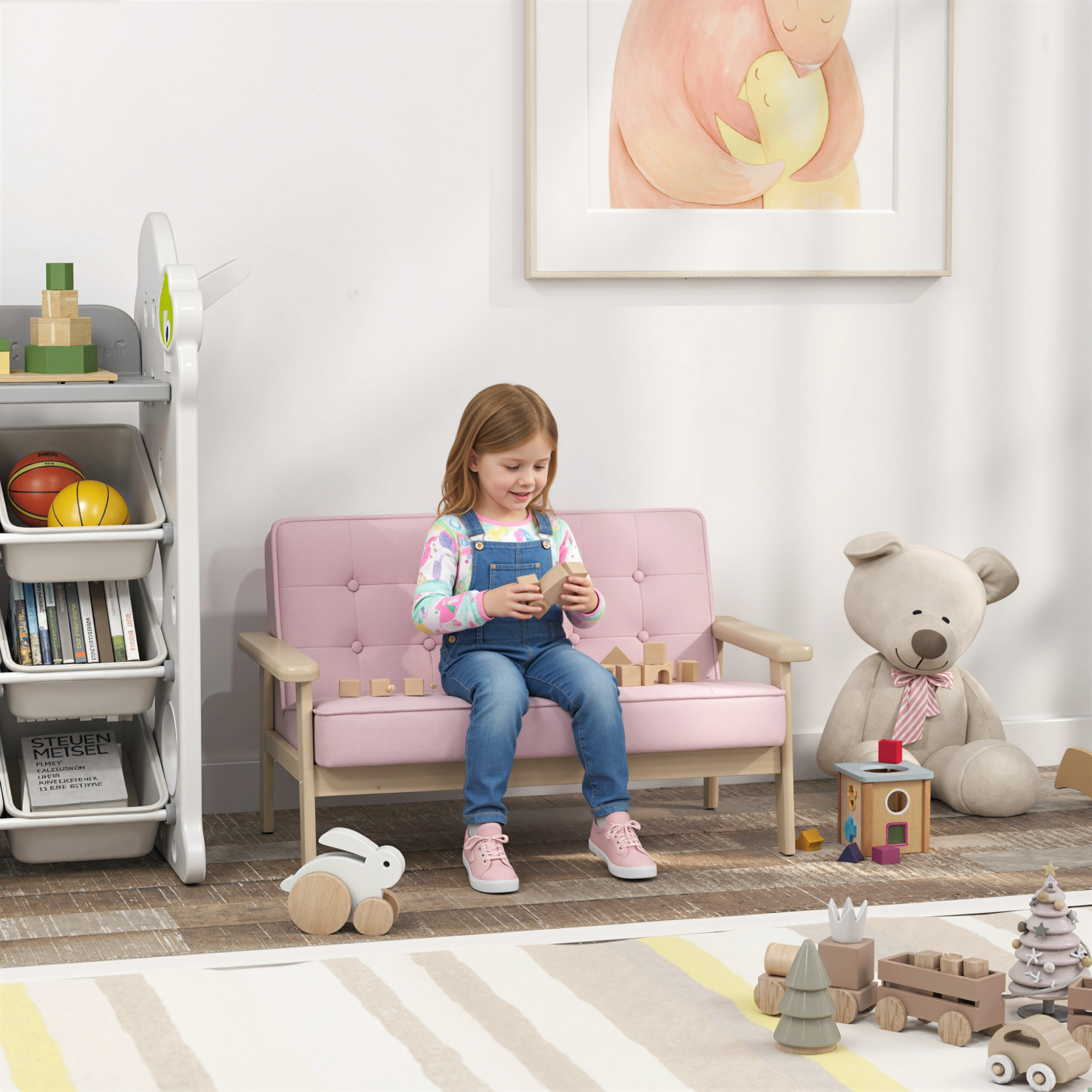 Vaikiška sofa rožinė