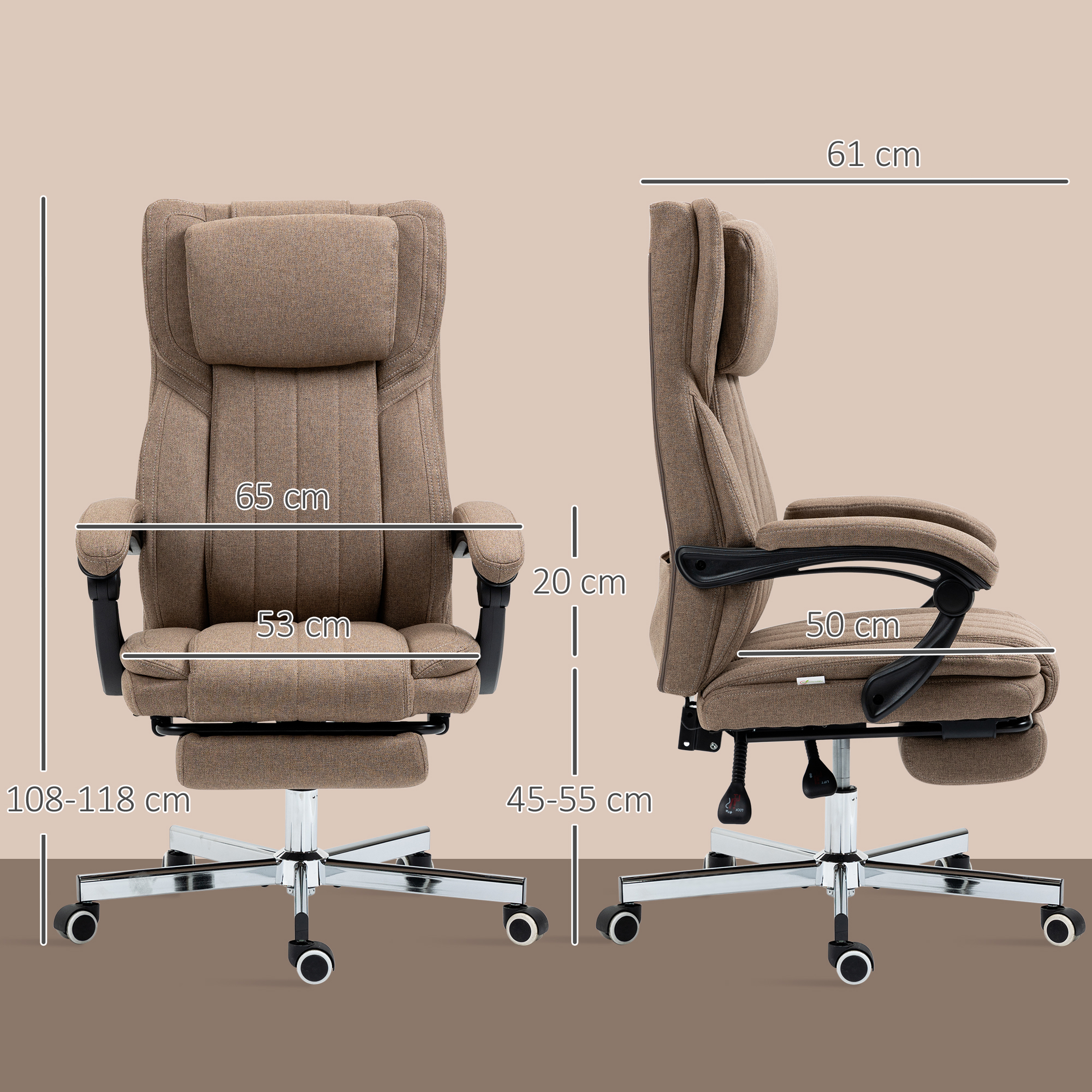 Biroja krēsls 65 x 61 x 118 cm 2