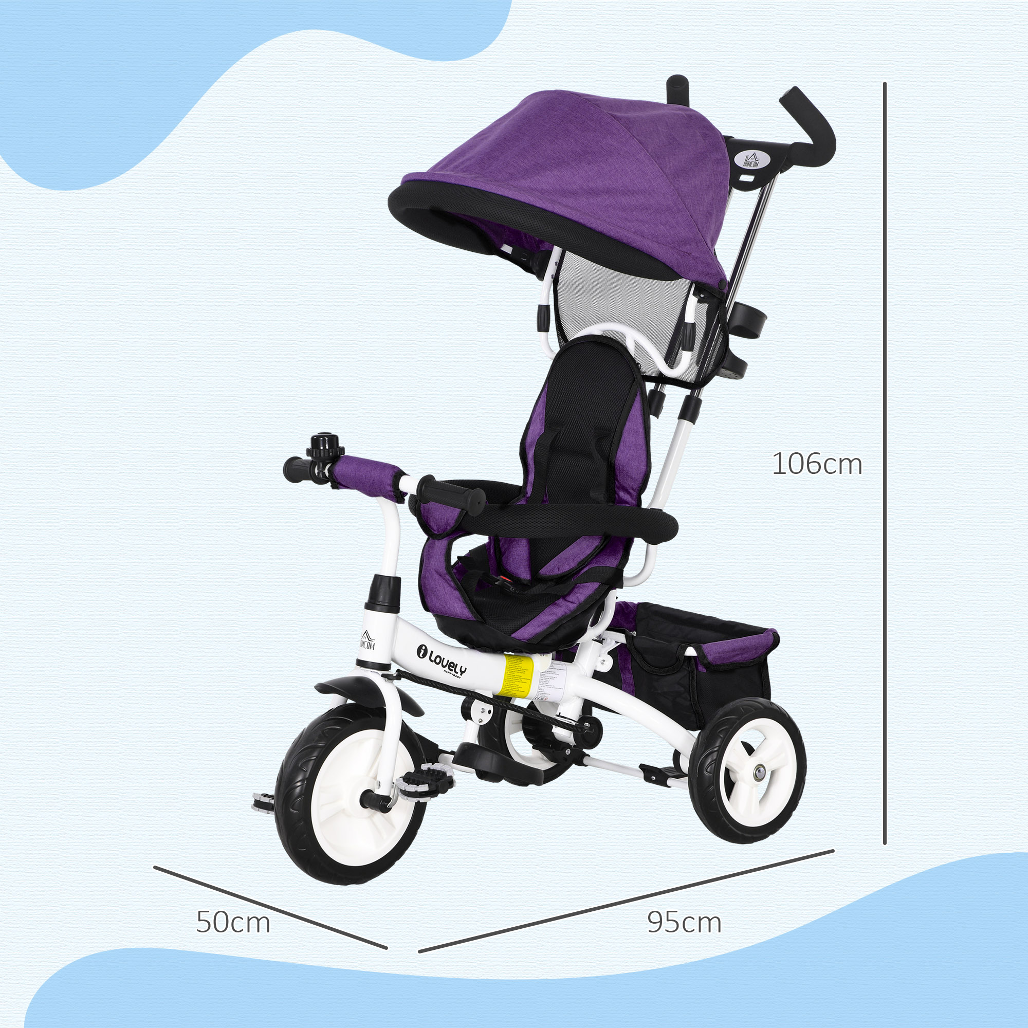 Vaikiškas triratukas violetinis 2