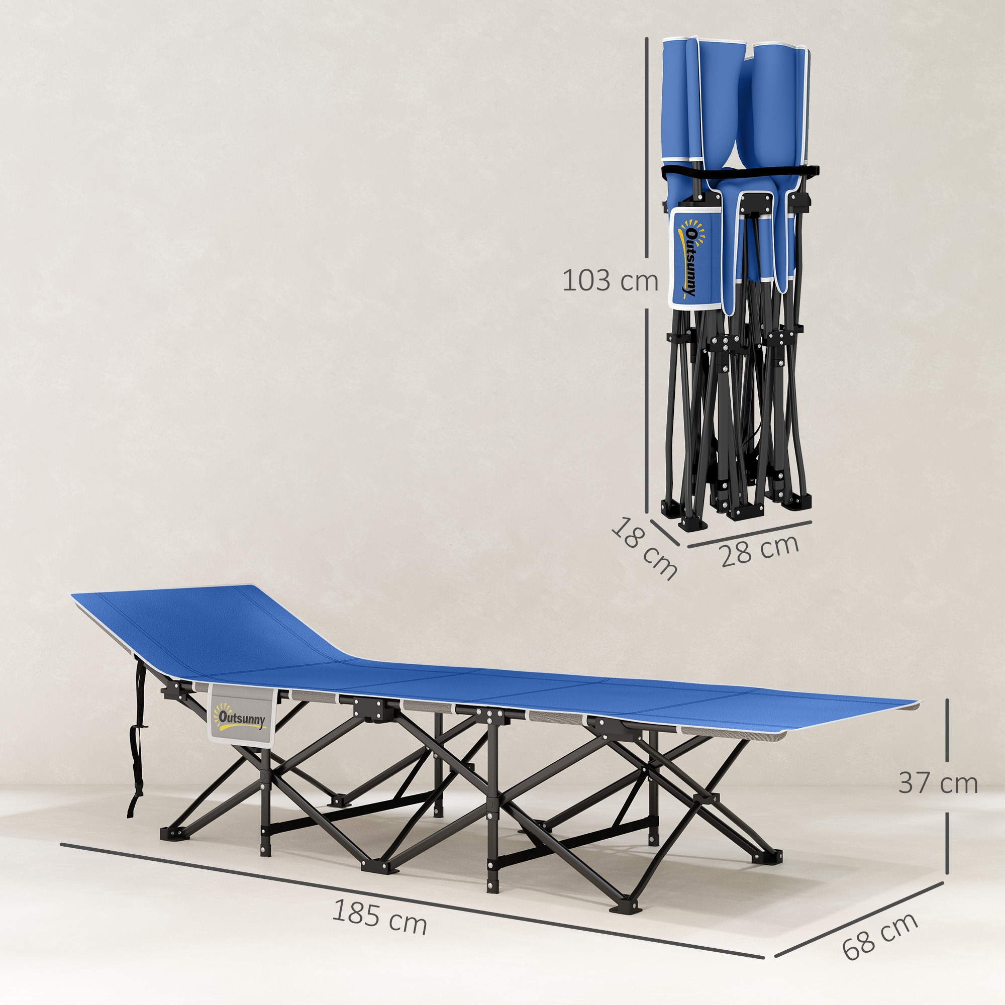 Sulankstamas lauko gultas 185 x 68 x 37 cm 2