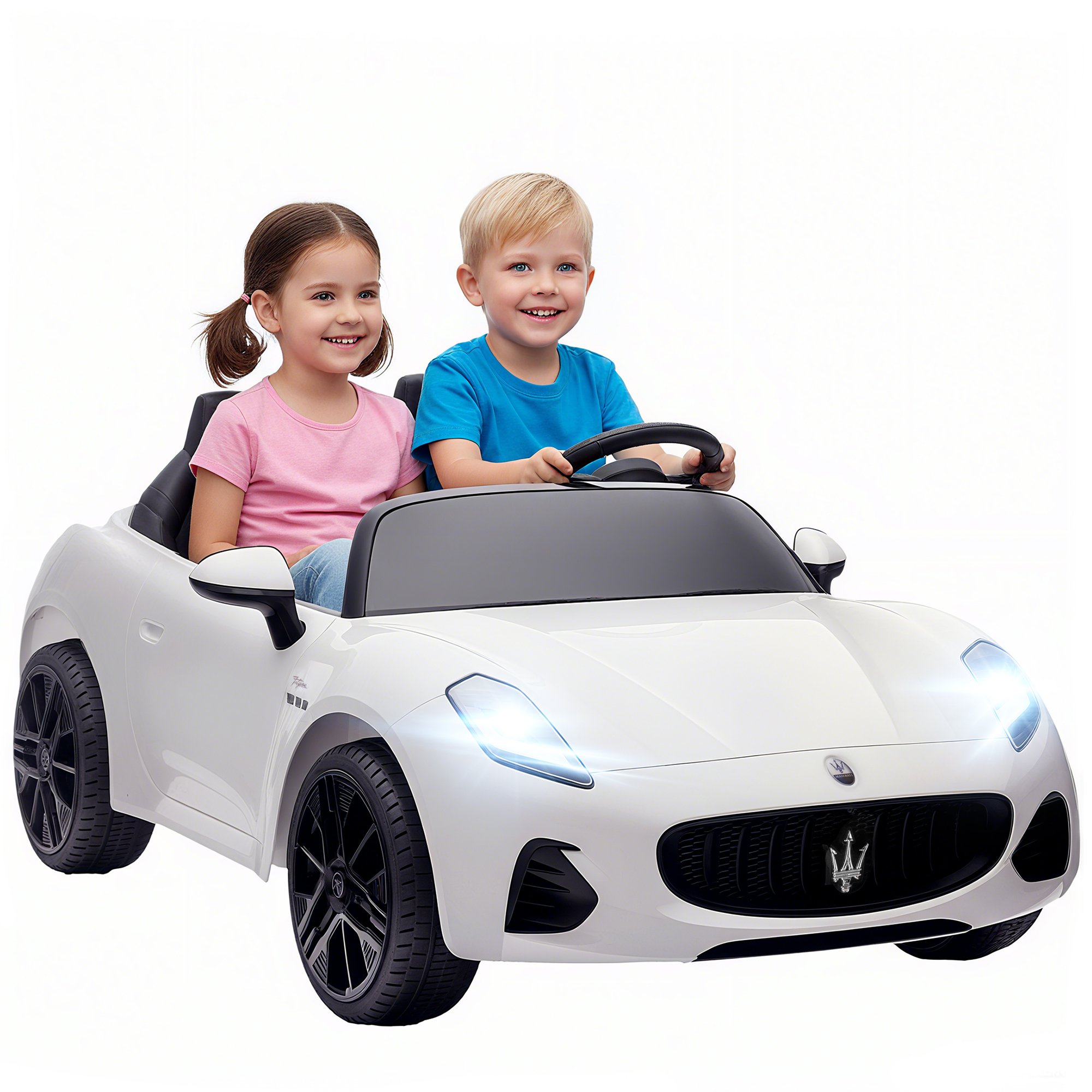 Vaikiškas elektrinis automobilis baltas