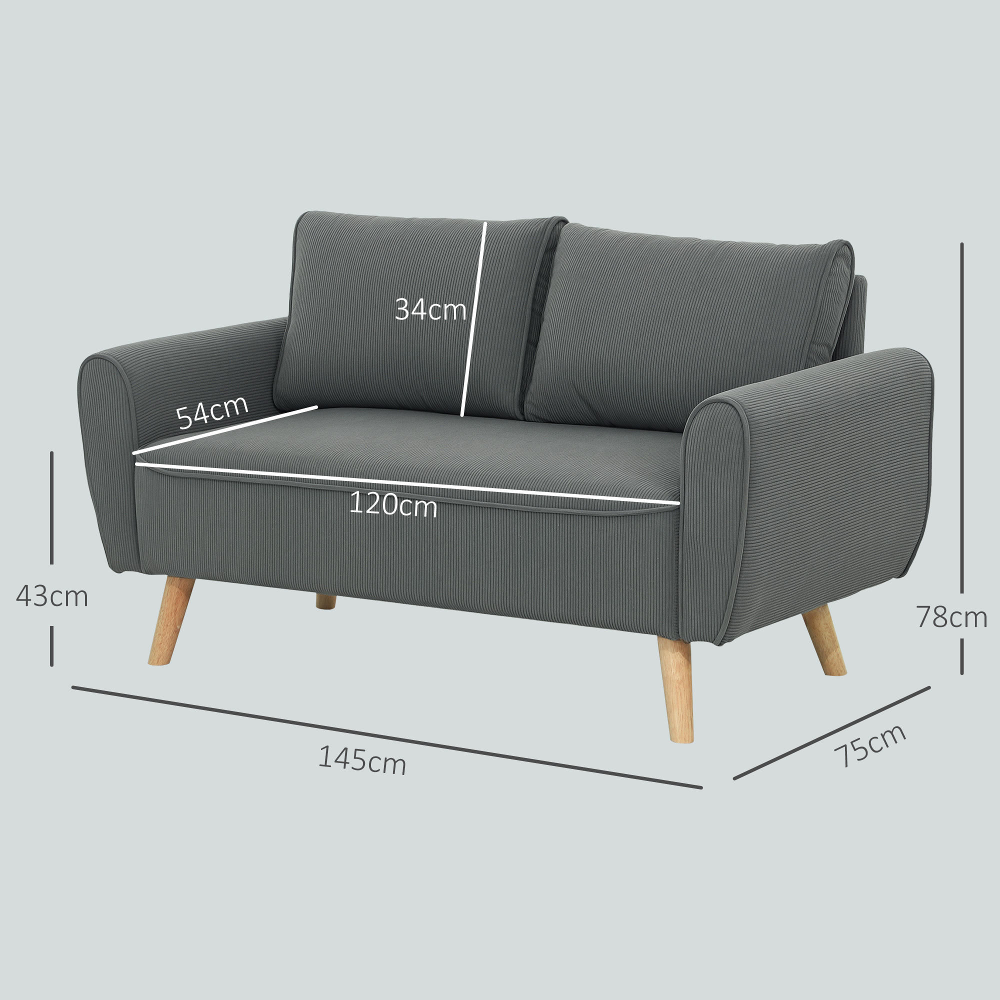 Dvivietė sofa 145 x 75 x 78 cm 2