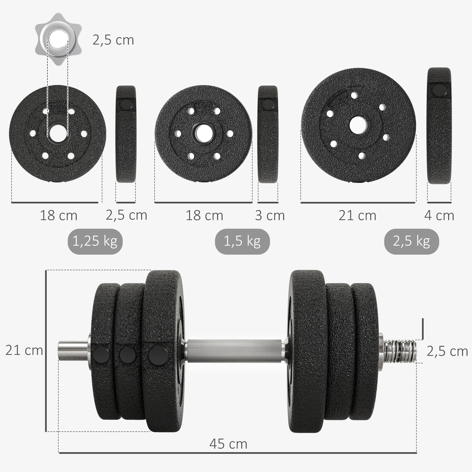 Hantelių rinkinys 25 kg 2