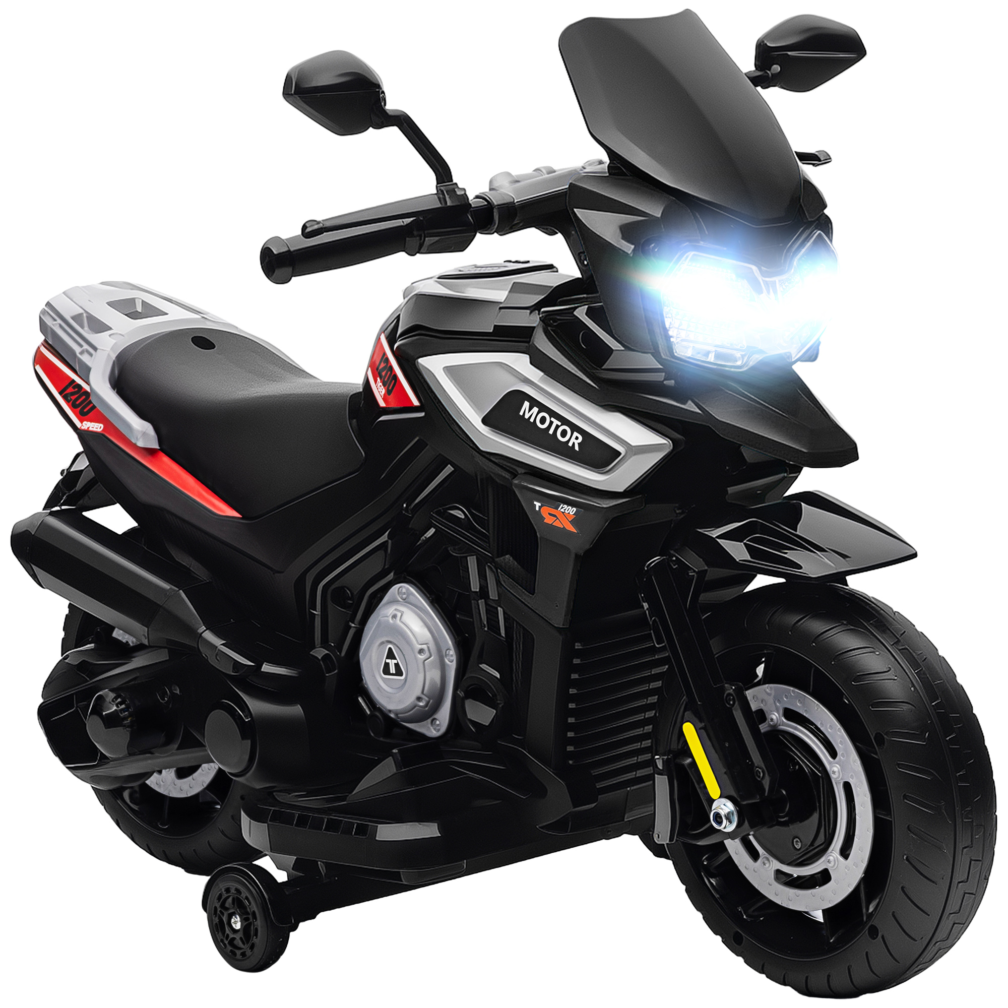 Vaikiškas elektrinis motociklas juodas