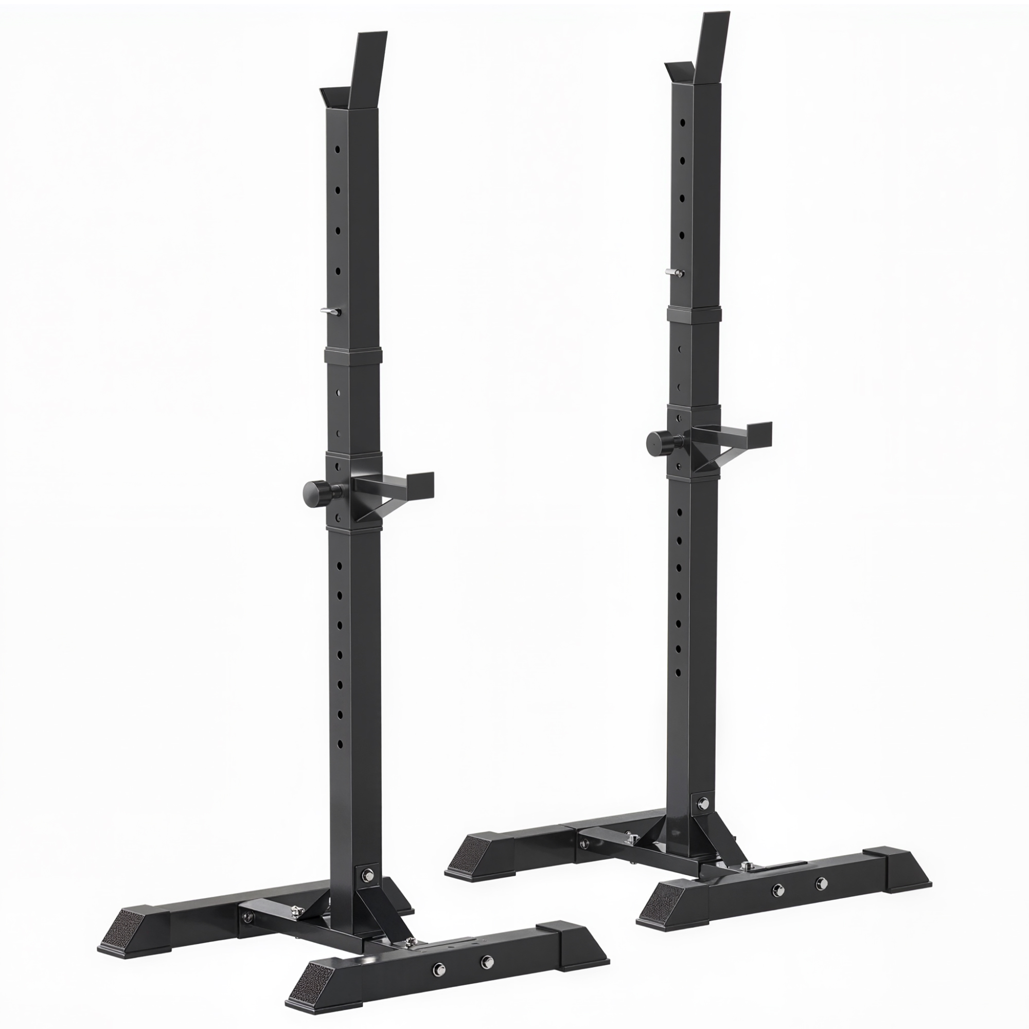 Štangu statīvu komplekts, regulējama augstuma, līdz 150 kg, melns, 50 × 49 × 124–154 cm, 2 gab.