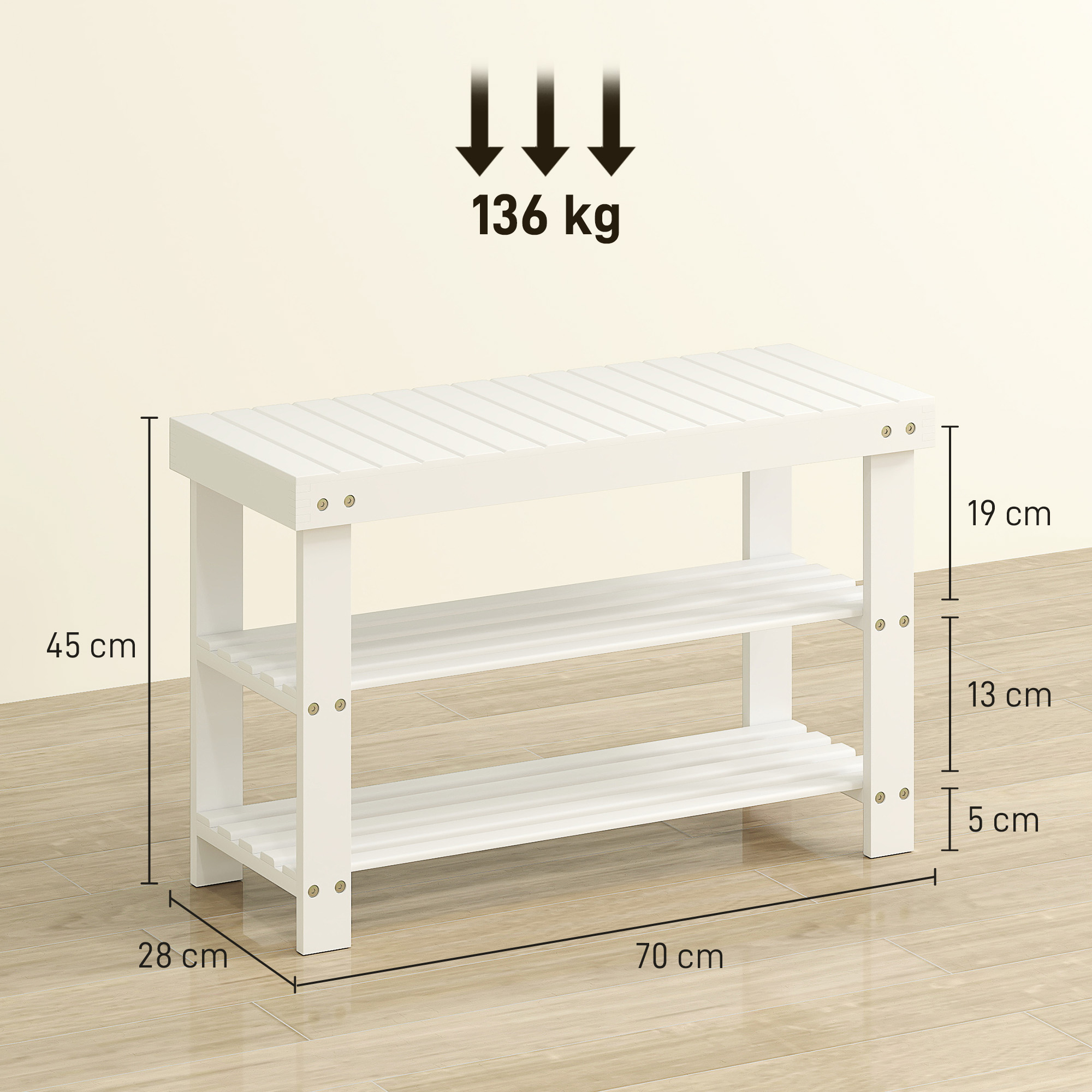 Batų suoliukas 70 × 28 × 45 cm 2