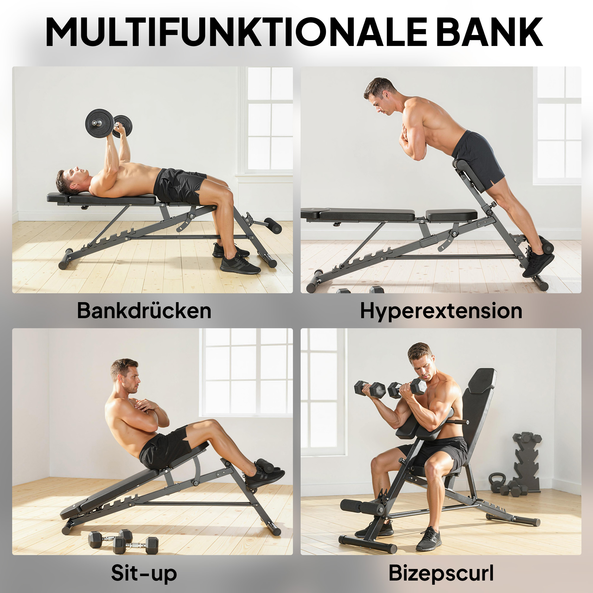 Treniruoklių suoliukas juodas 3