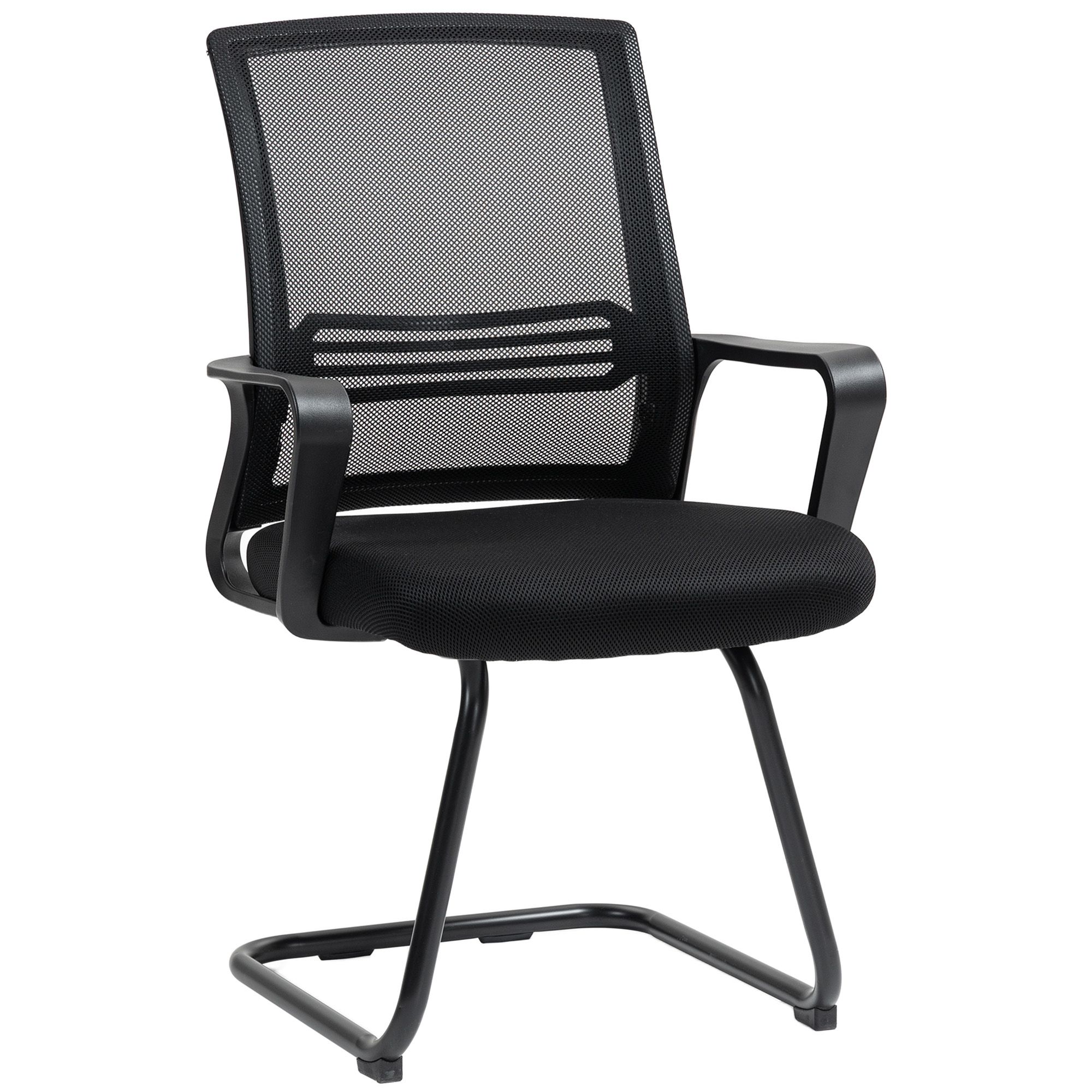 Biuro kėdės su ergonomiška nugarėle ir pavažomis, juodos, 58,5 x 57,5 x 93 cm, 2 vnt.