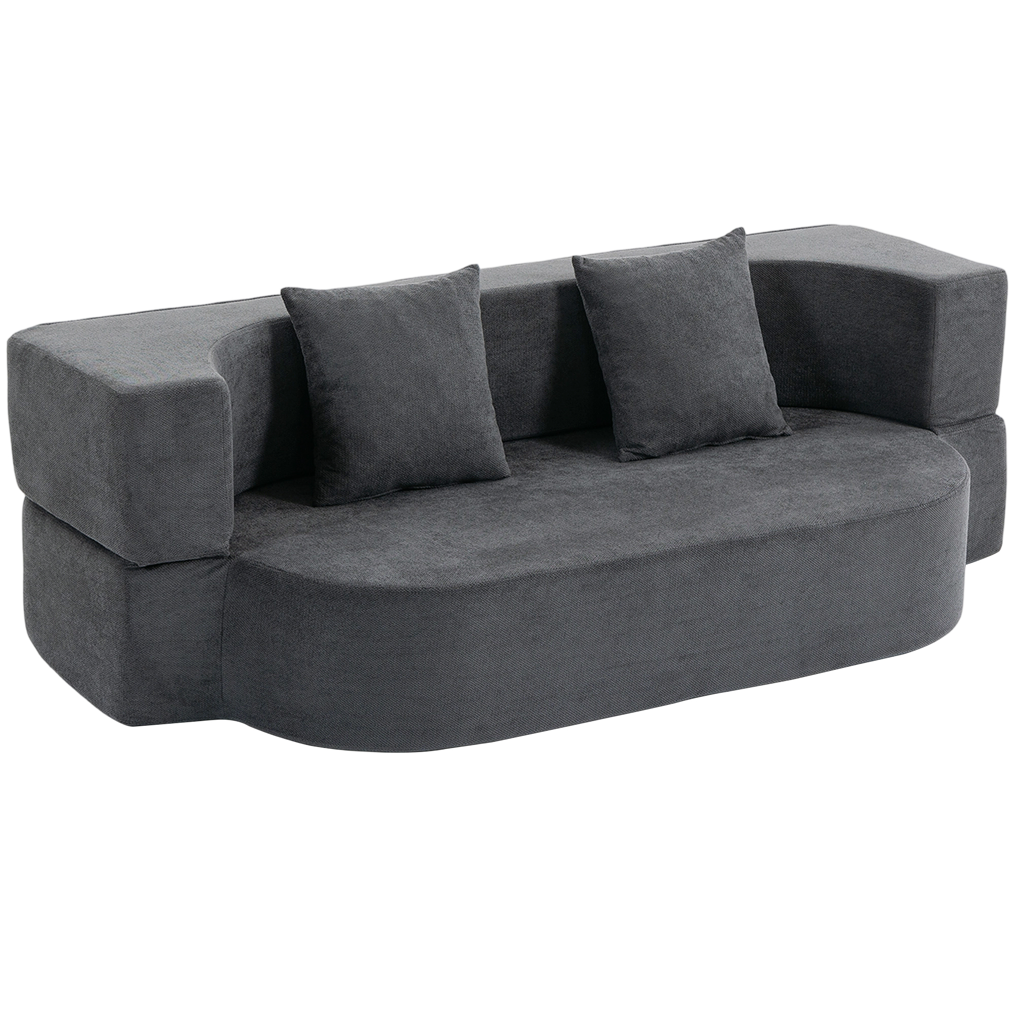Miegamoji sofa be rėmo, tamsiai pilka, 190 x 80 x 60 cm