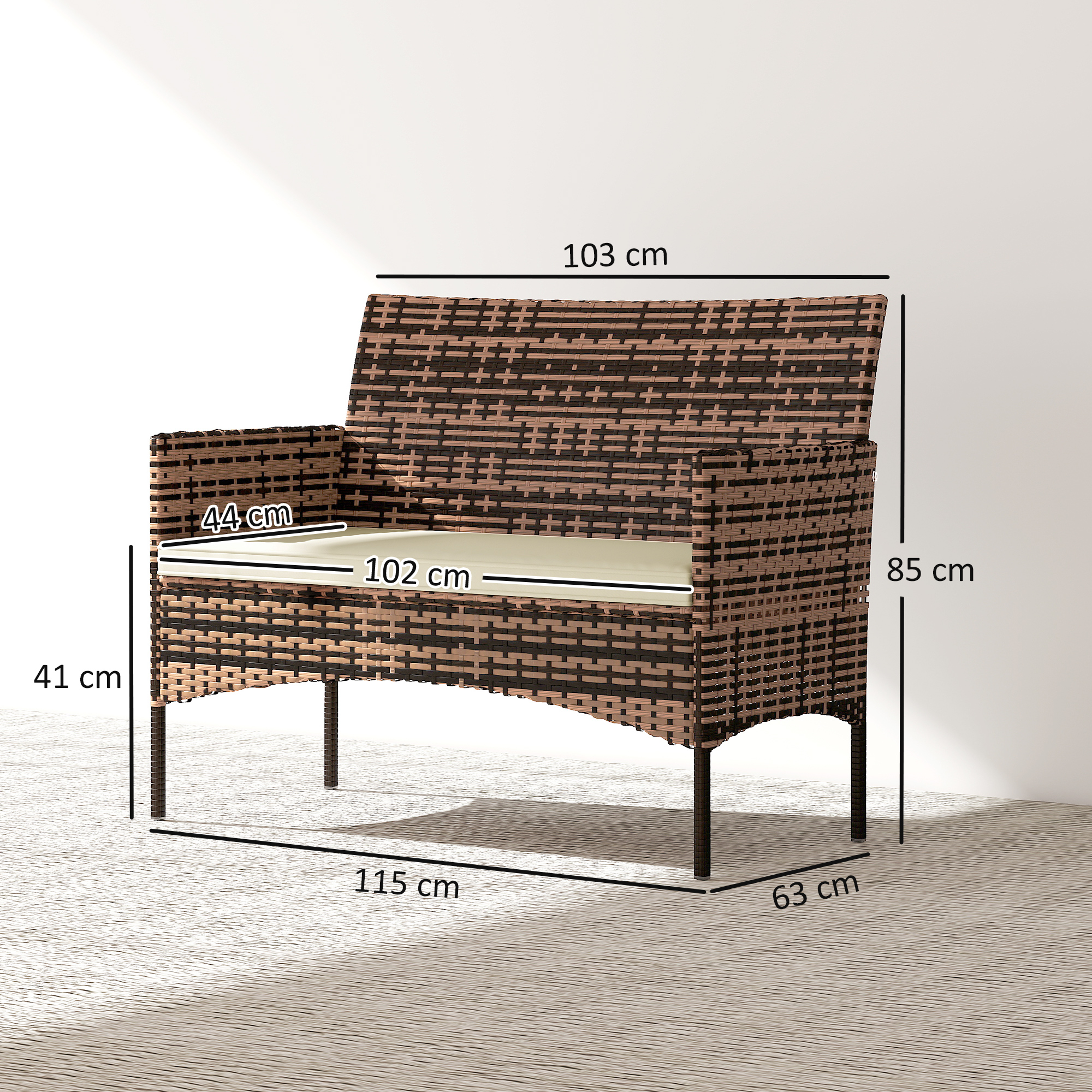 Sodo sofa 115 x 63 x 85 cm 2 vietų 2