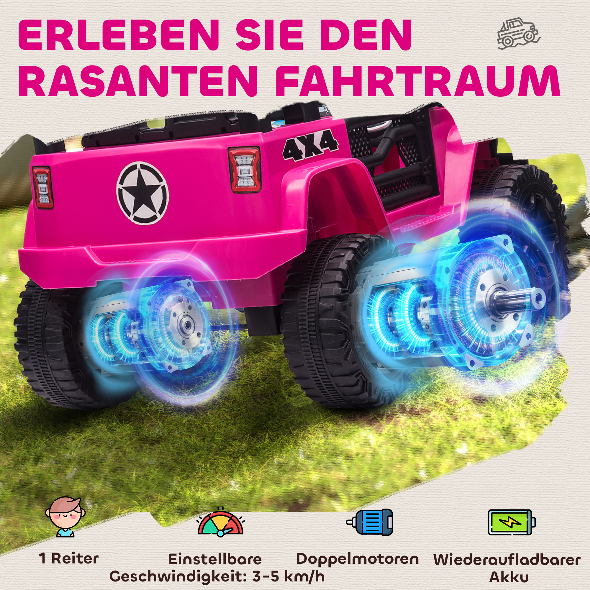 Vaikiškas elektrinis automobilis 100x65x72 cm 3