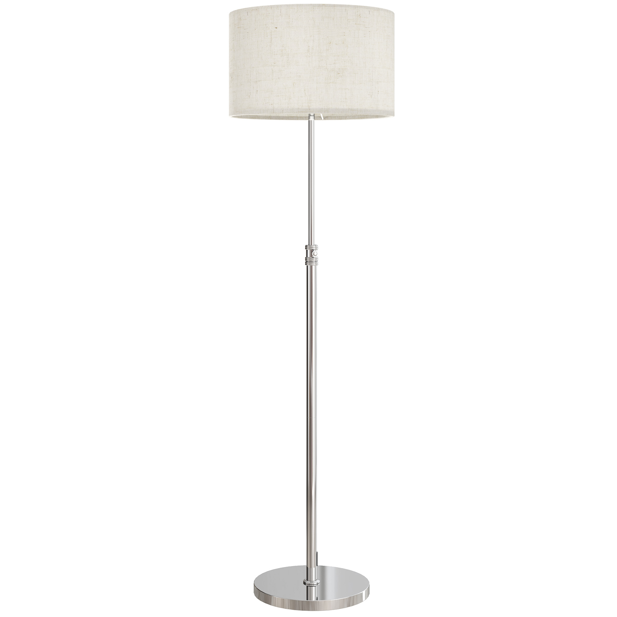 Pastatomas šviestuvas su nuotolinio valdymo pulteliu, reguliuojamo aukščio, sidabro ir smėlio spalvų, Ø40 × 133–168 cm