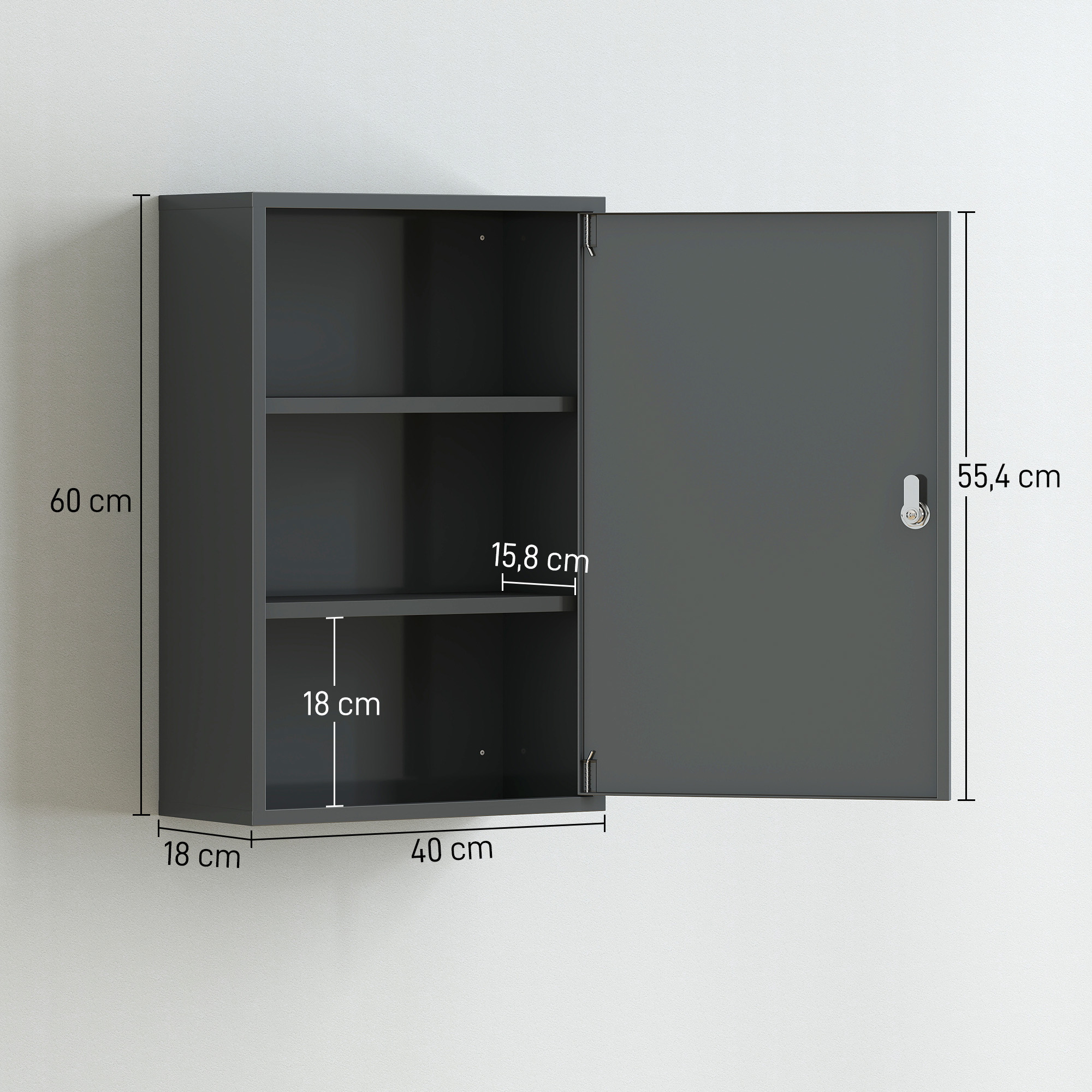 Vaistų spintelė 40 x 18 x 60 cm 2