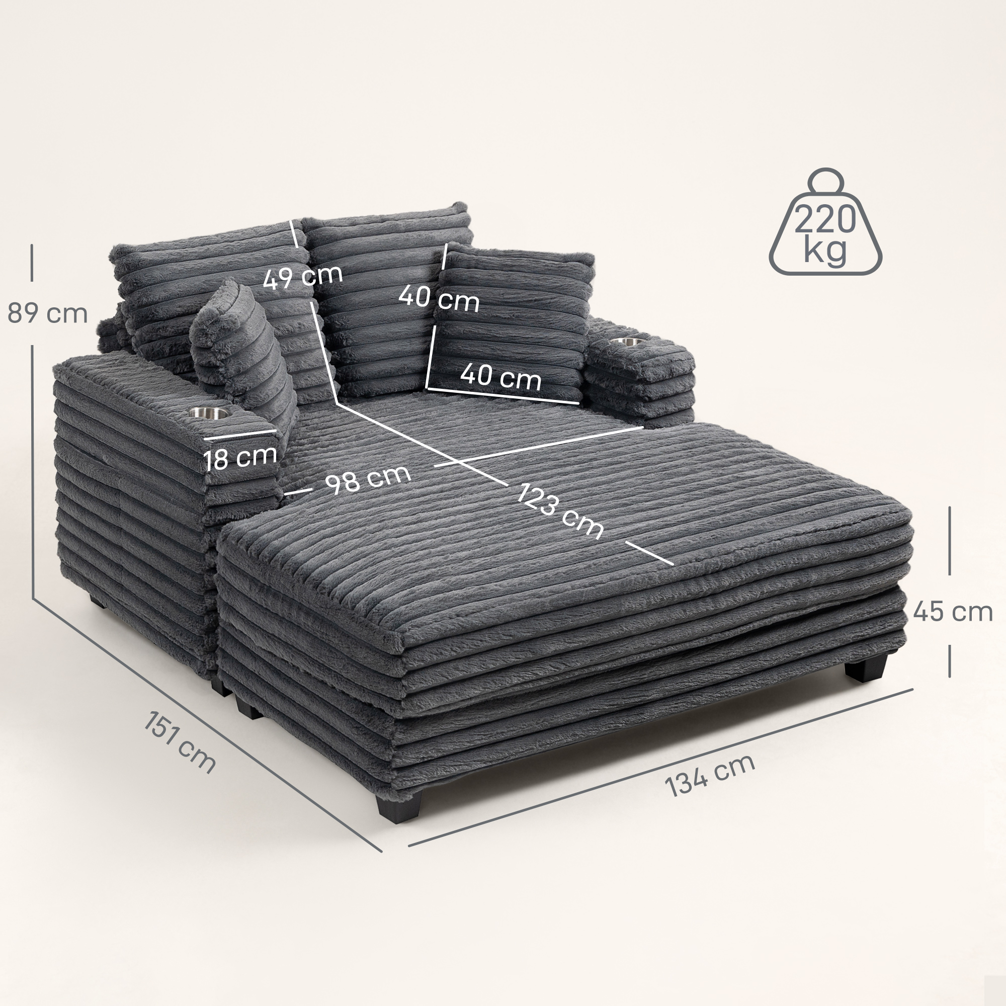 Sofa 134 x 151 cm 2
