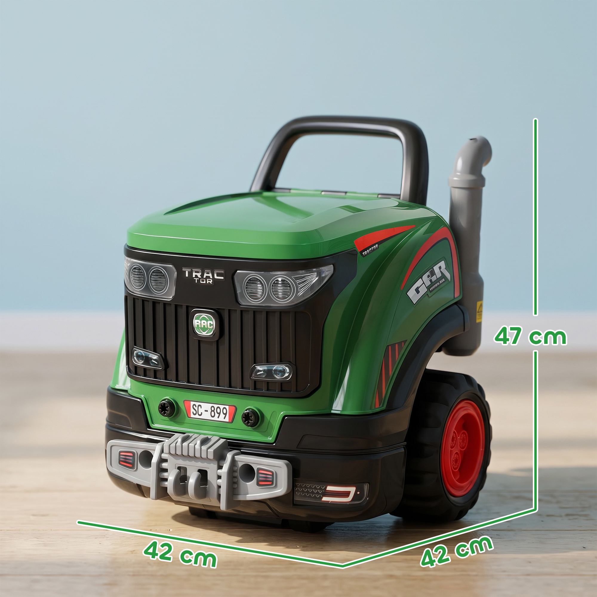 Žaislinis automobilio variklis su šviesomis ir garsais, žalias, 42 x 42 x 47 cm, 60 dalių 2