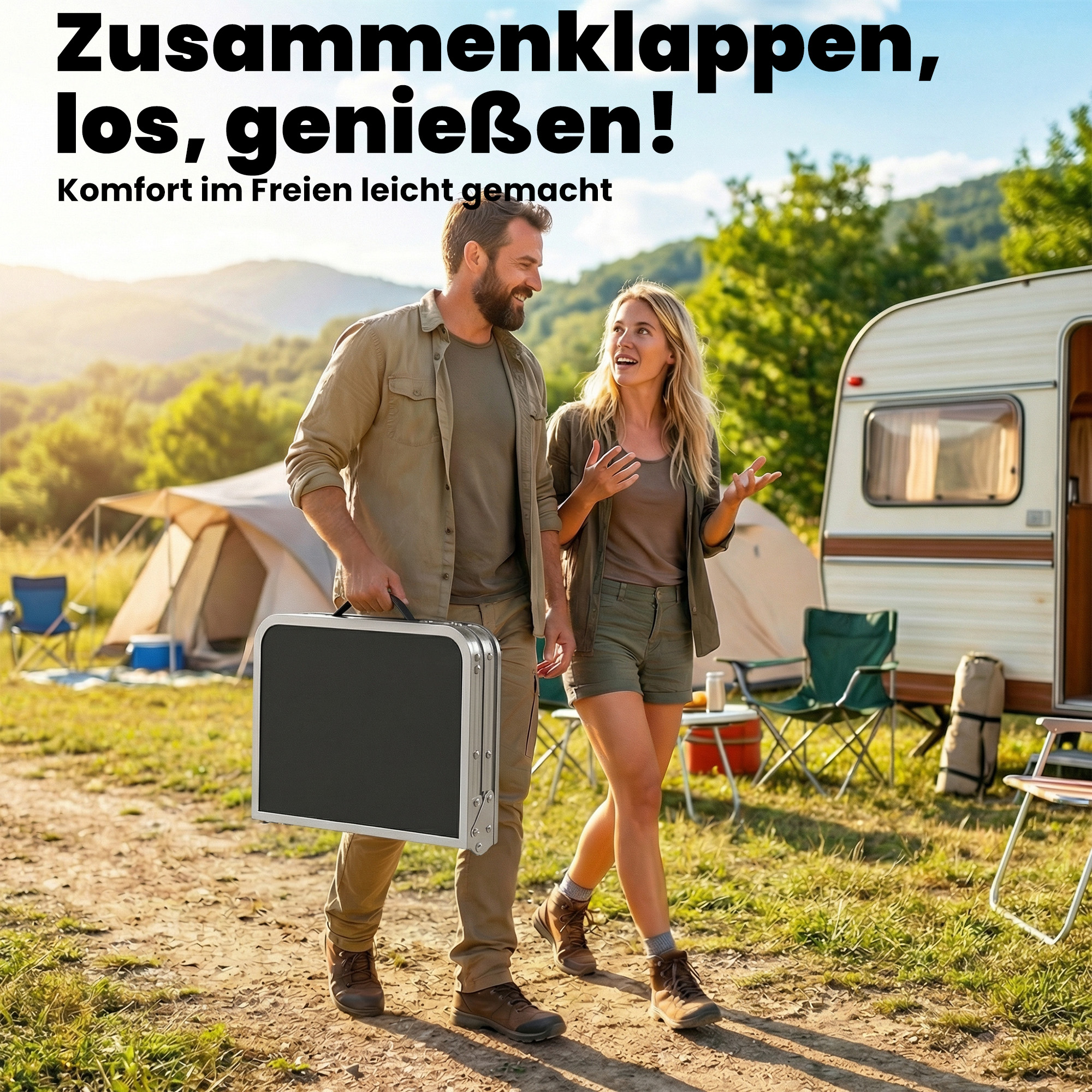 Kempingo stalas 60 x 40 cm 3