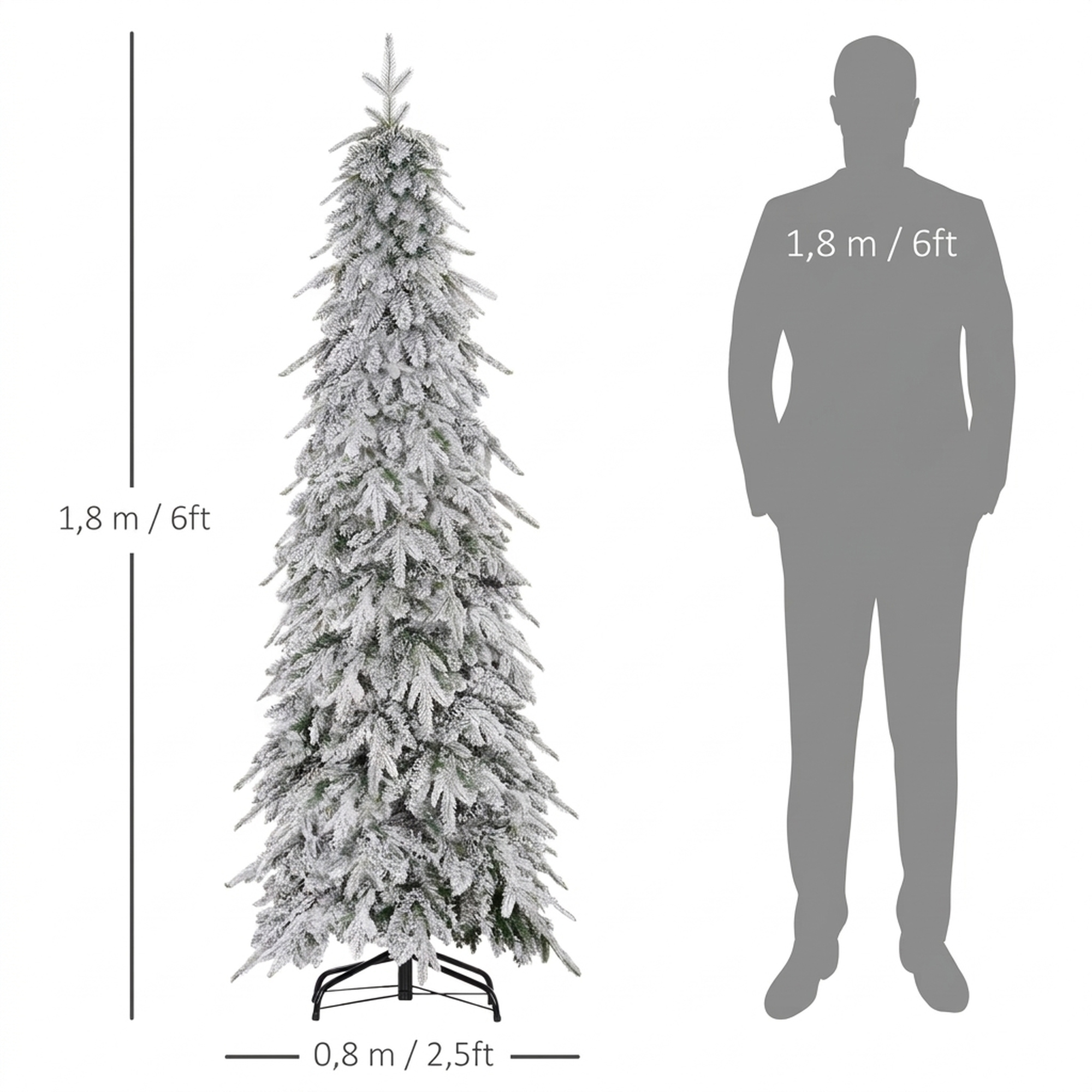 Dirbtinė kalėdinė eglutė su dirbtiniu sniegu ir 600 šakelių galiukų, žalia, Ø 80 × 180 cm 2