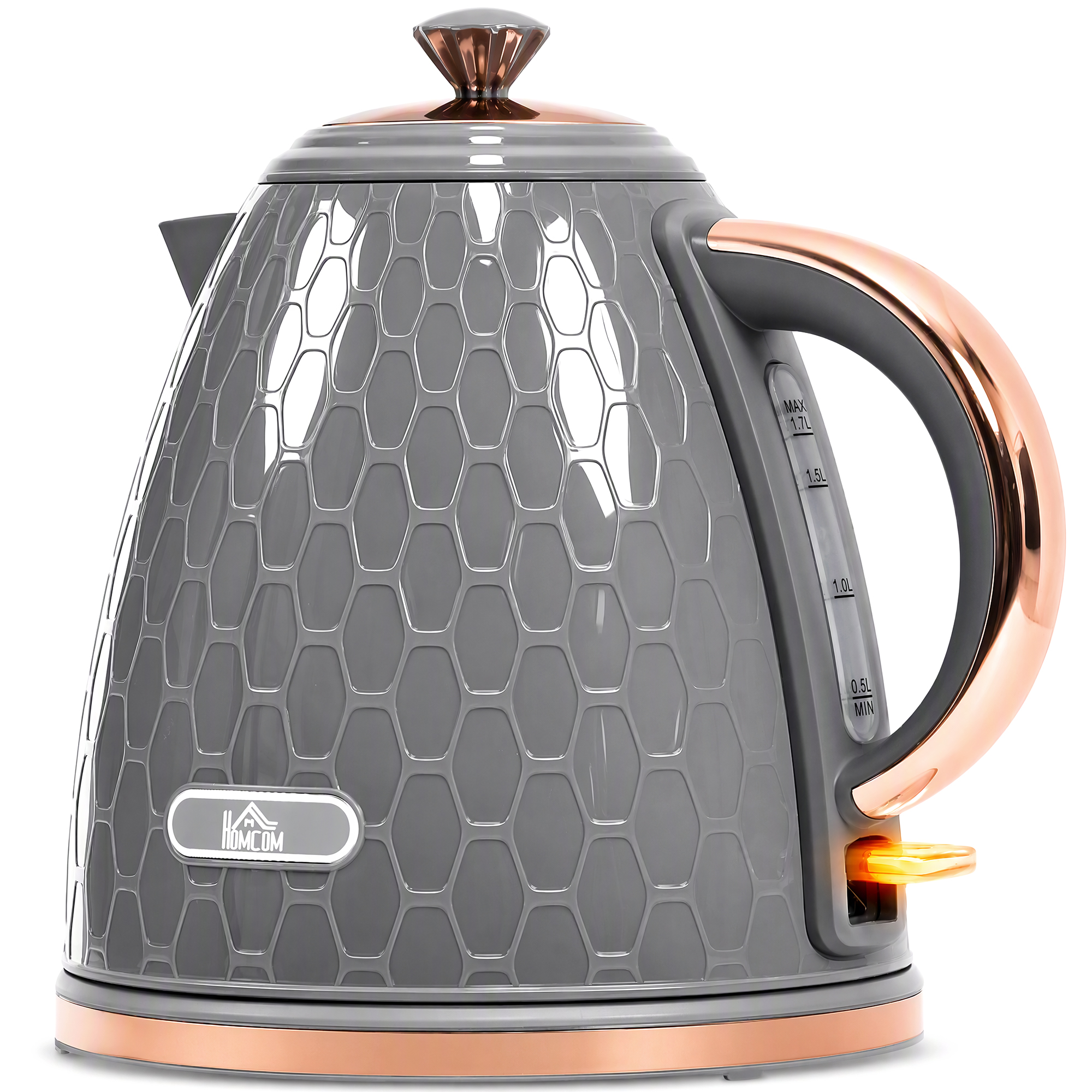 Elektrinis virdulys 2200 W, 1,7 l, pilkas ir rožinis, 24,2 × 19,5 × 23,4 cm