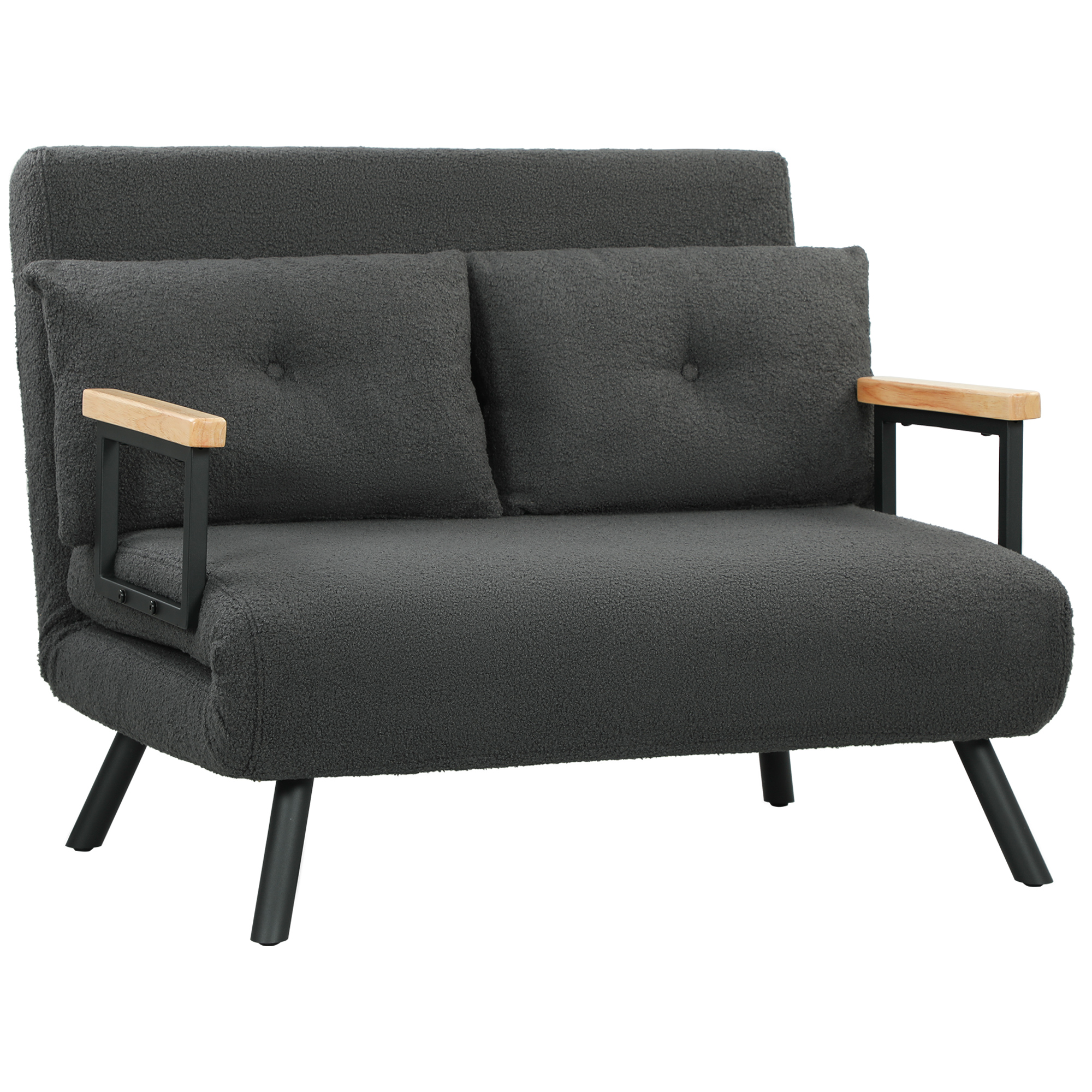 Sofa-lova su 5 padėčių reguliuojamu atlošu, tamsiai pilkas, 102 × 73 × 81 cm