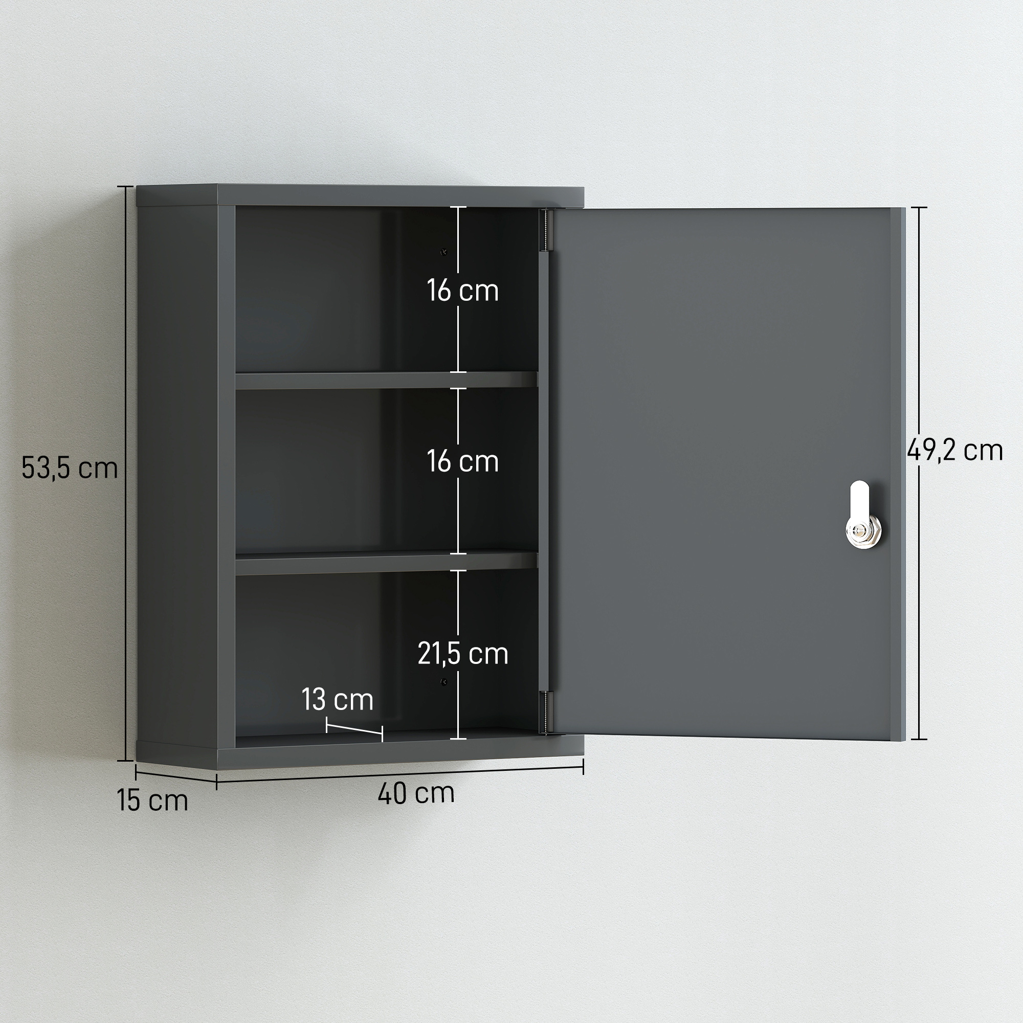 Vaistų spintelė 40 x 15 x 53,5 cm 2