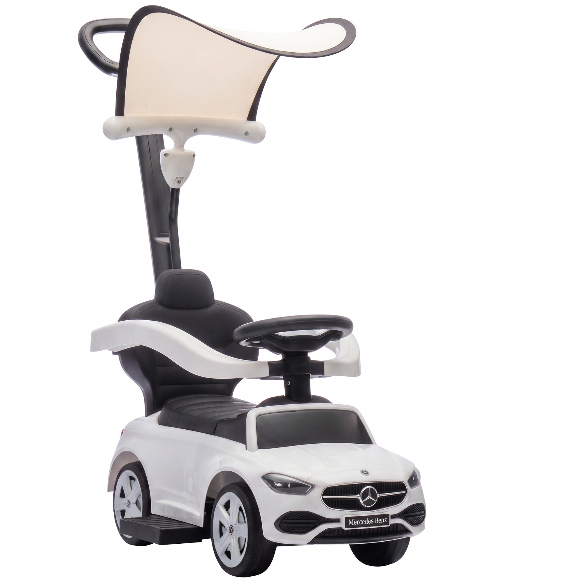 Paspiriama mašinėlė 3-in-1, licencijuota „Mercedes-Benz“, balta ir juoda, 83 x 40 x 90 cm