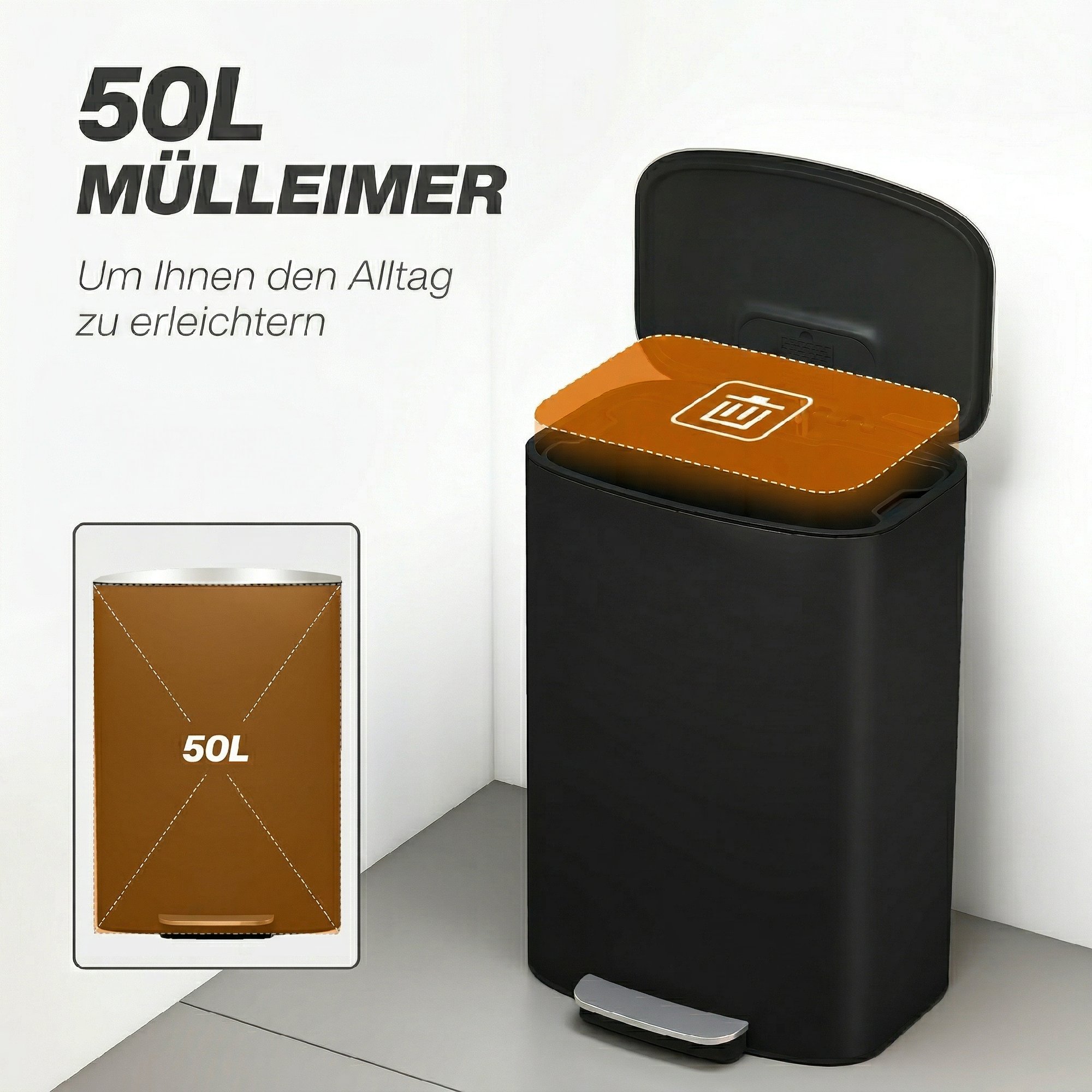 Šiukšliadėžė 50 l 3