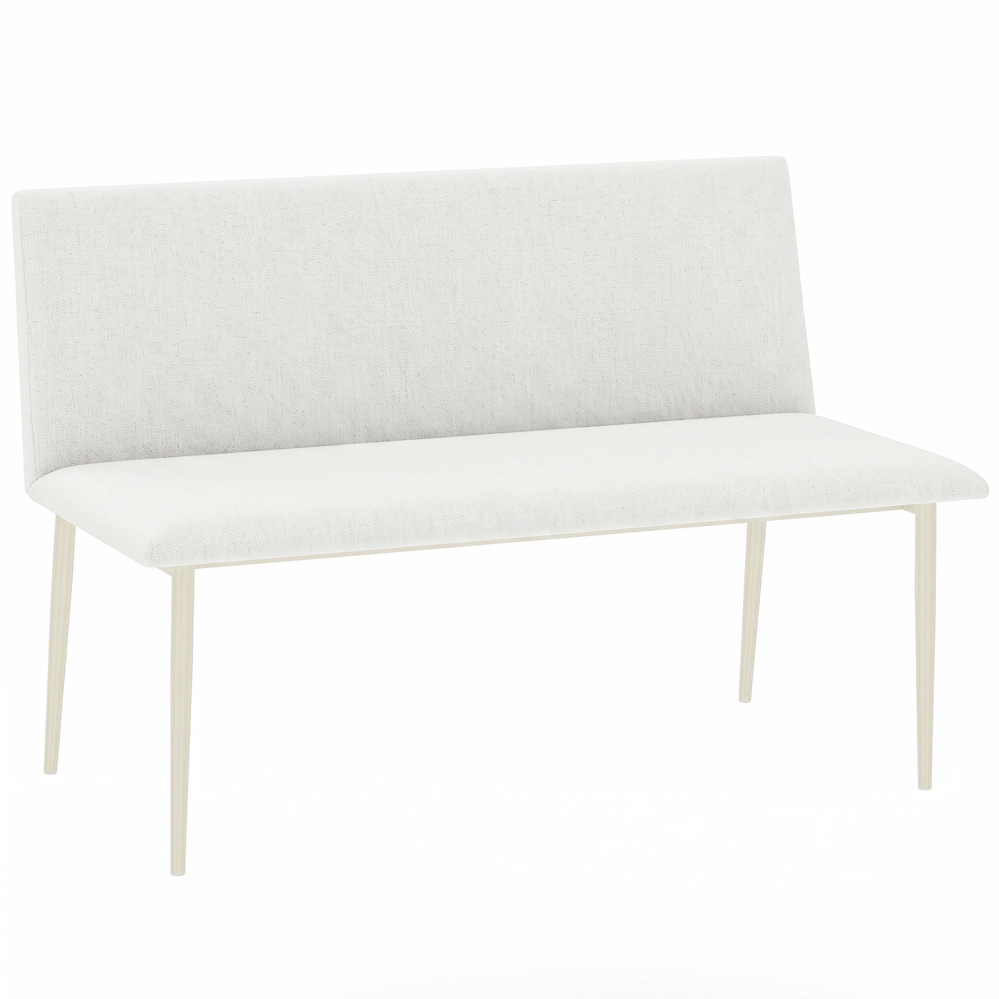 Valgomojo suolas su paminkštintu atlošu, kreminės baltos spalvos, 120 x 61,5 x 85 cm