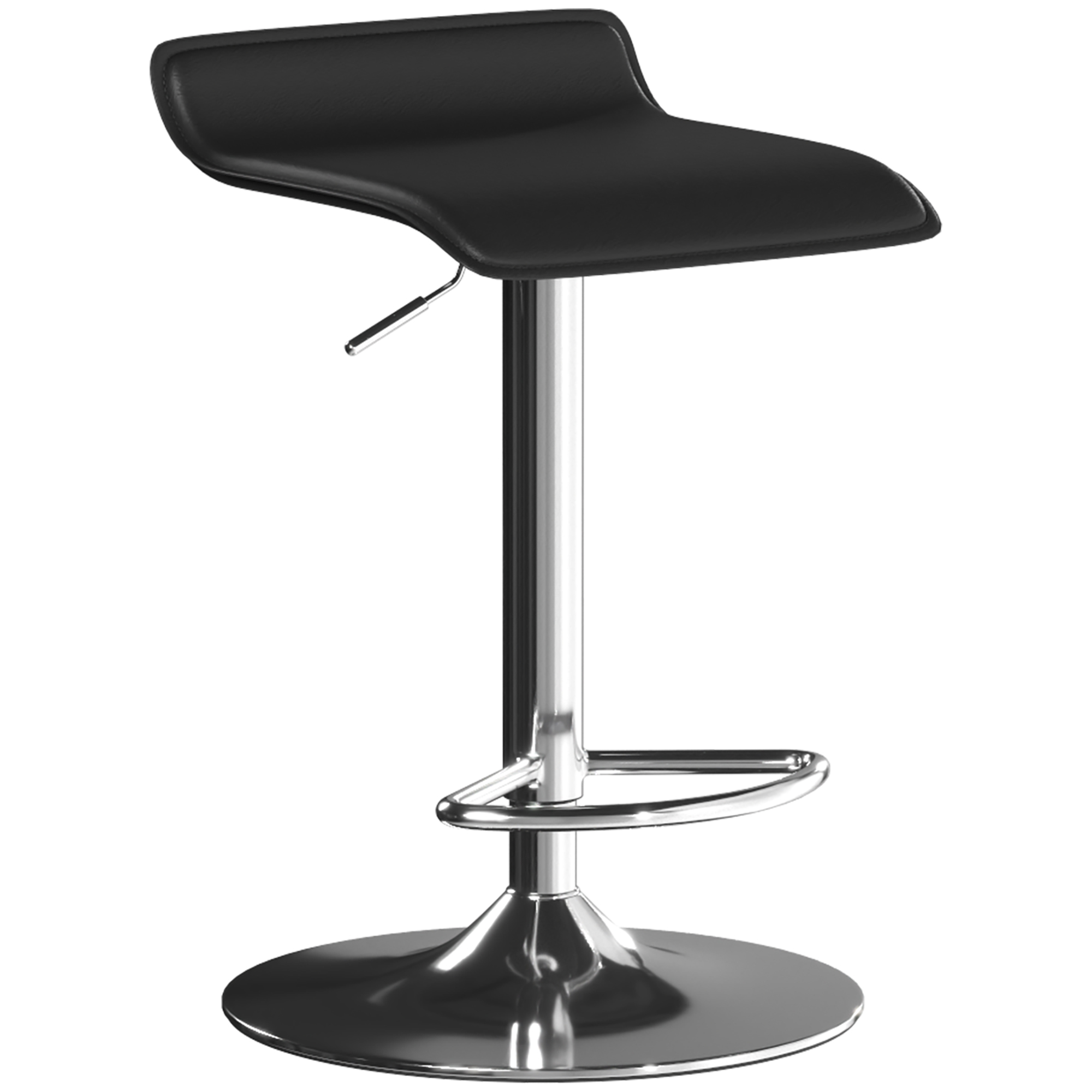 Bāra krēsls ar regulējamu augstumu un 360° rotāciju, melns, 38 × 38 × 62–83 cm